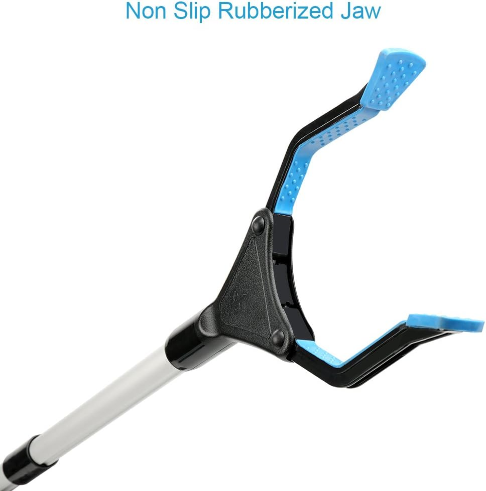 32" Foldable Grabber Reacher Tool: Ergonomic Mobility Aid (Blue)