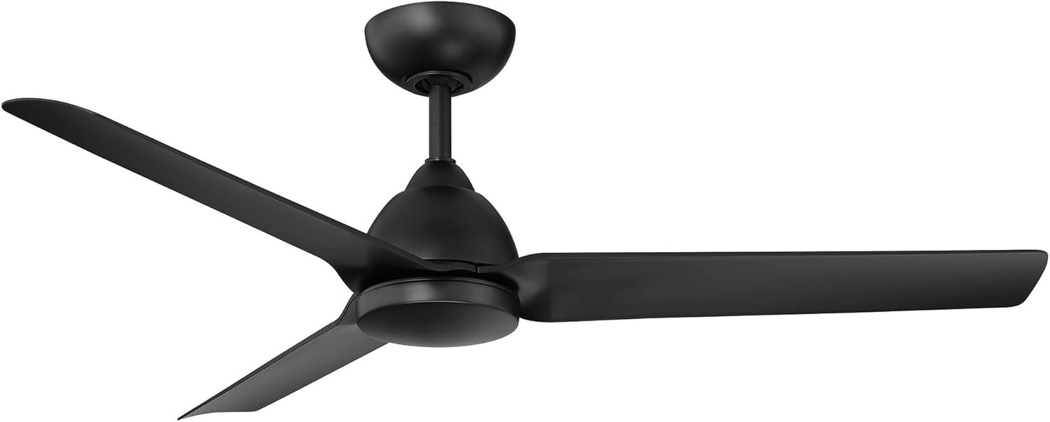 Mocha 54-inch Smart Ceiling Fan: Matte Black Indoor/Outdoor 3-Blade Fan