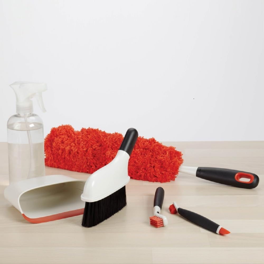 OXO Good Grips Microfiber Hand Duster: Washable Slim Profile Dusting Wand for Furniture & Tight Spaces