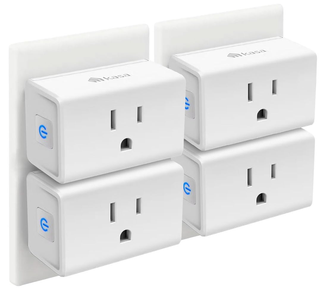 Kasa Smart Plug Mini 15A (4-Pack): Smart Home WiFi Outlet Compatible with Alexa & Google Home (EP10P4)