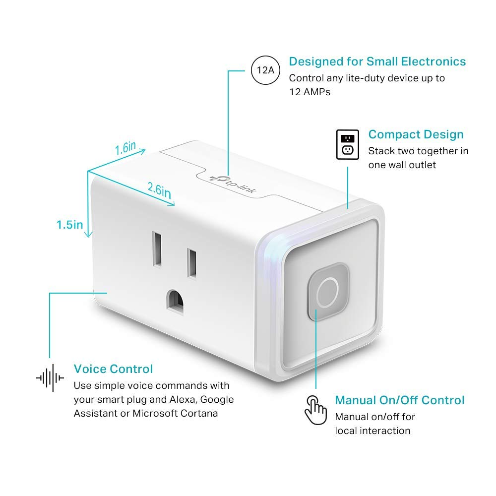 Kasa Smart Plug HS103P4: Wi-Fi Outlet 4-Pack for Alexa & Google Home