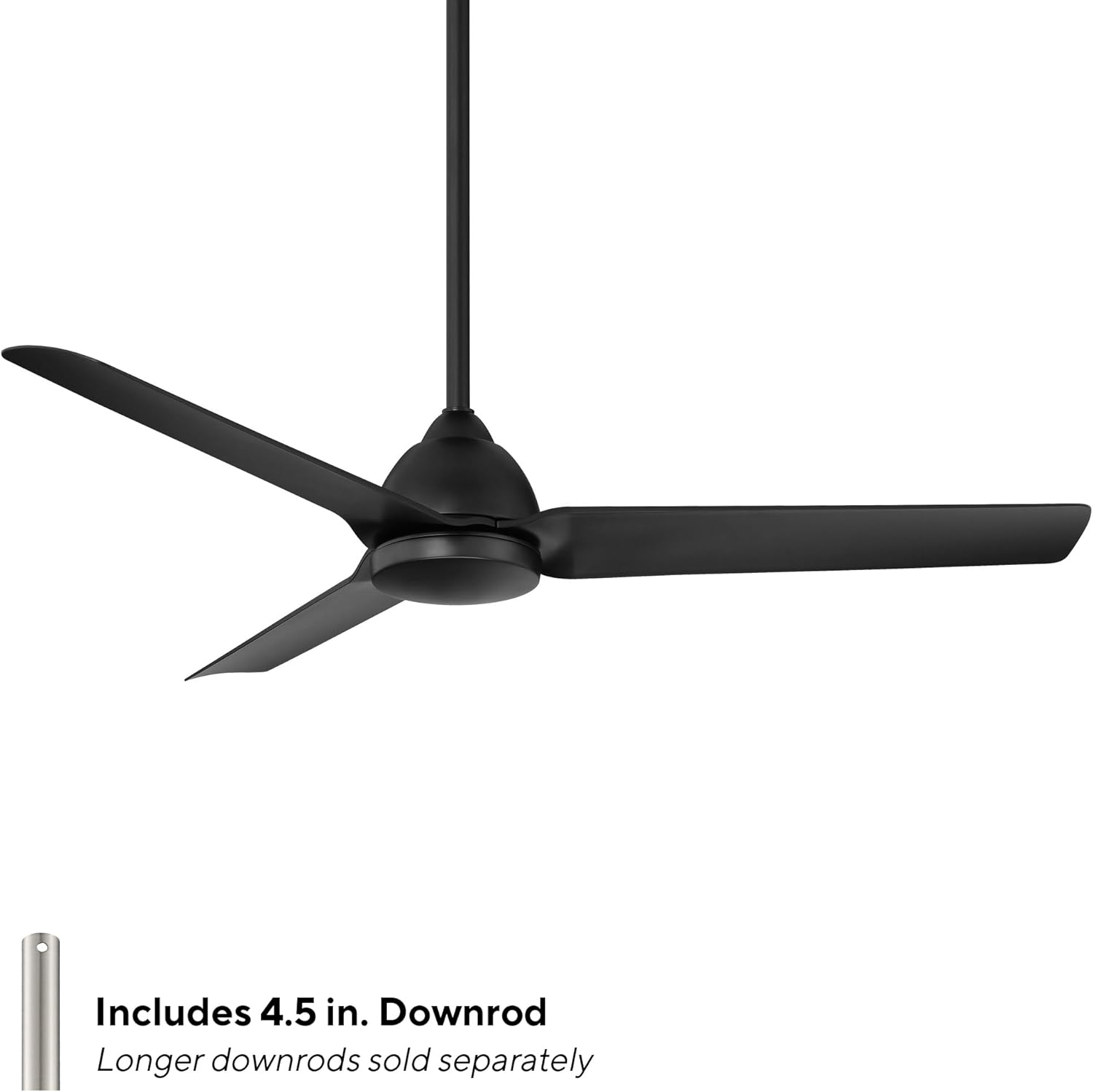 Mocha 54-inch Smart Ceiling Fan: Matte Black Indoor/Outdoor 3-Blade Fan