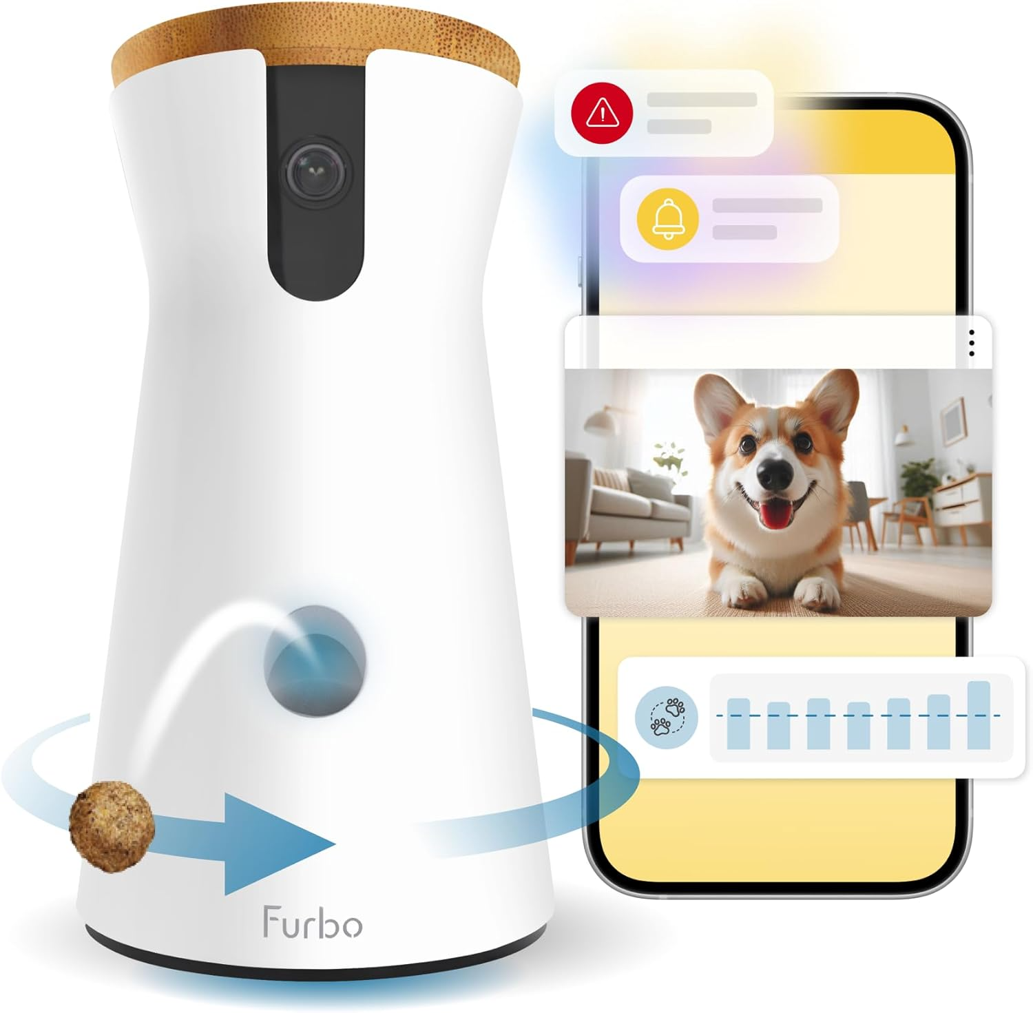 Furbo 360° Dog Camera: 1080p HD Video, Treat Tossing & AI Smart Alerts