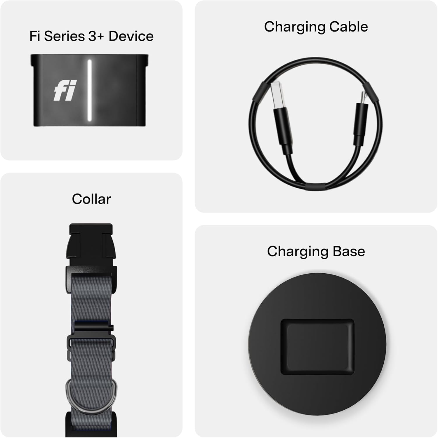 Fi Series 3+ Smart Dog Tracker Collar: GPS Tracking & AI Health Monitoring (Large, Gray)