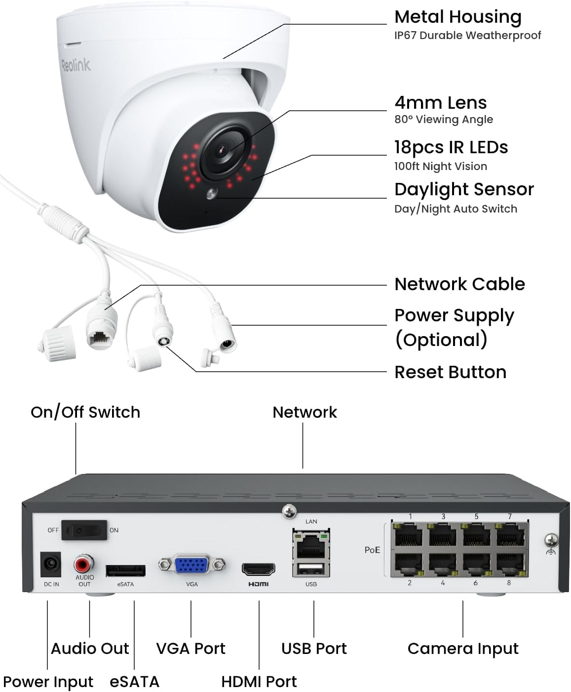 REOLINK 5MP PoE Home Security Camera System: 8CH NVR with 2TB HDD & Smart Detection