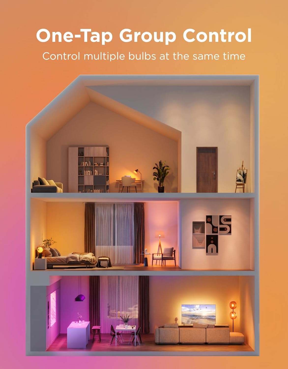 Govee Smart Light Bulbs (4 Pack): WiFi & Bluetooth Color Changing A19 LED, Alexa & Google Assistant Compatible