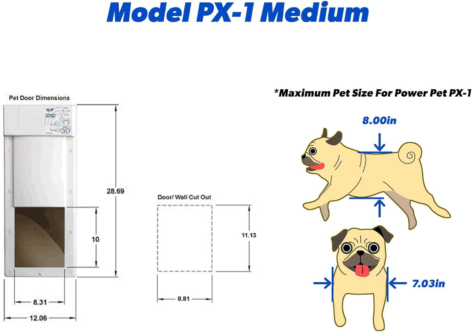 High Tech Pet Power Pet WiFi Automatic Electronic Pet Door: App-Controlled (PX1-WIFI)