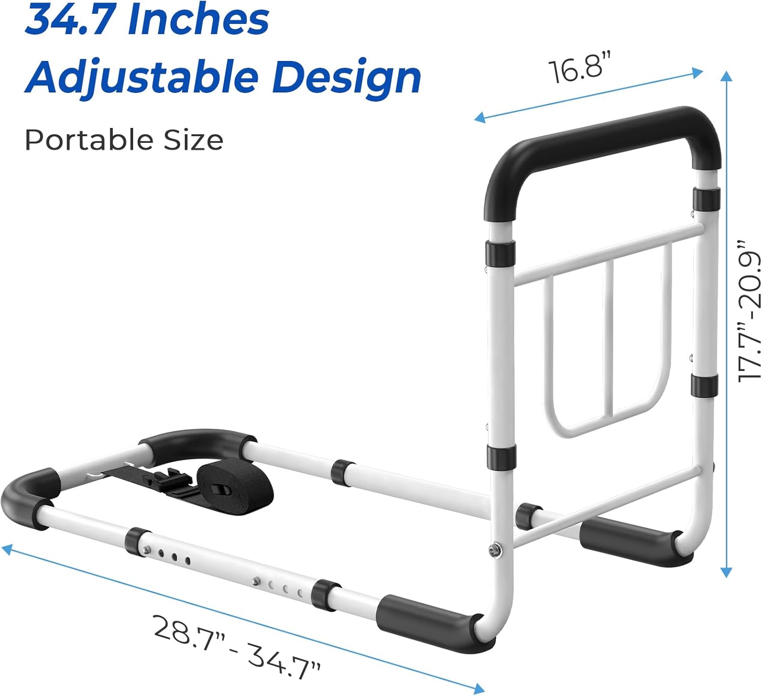 KingPavonini 2026 Upgrade Bed Rail for Seniors: ASTM Compliant, 400 lbs Load (White)