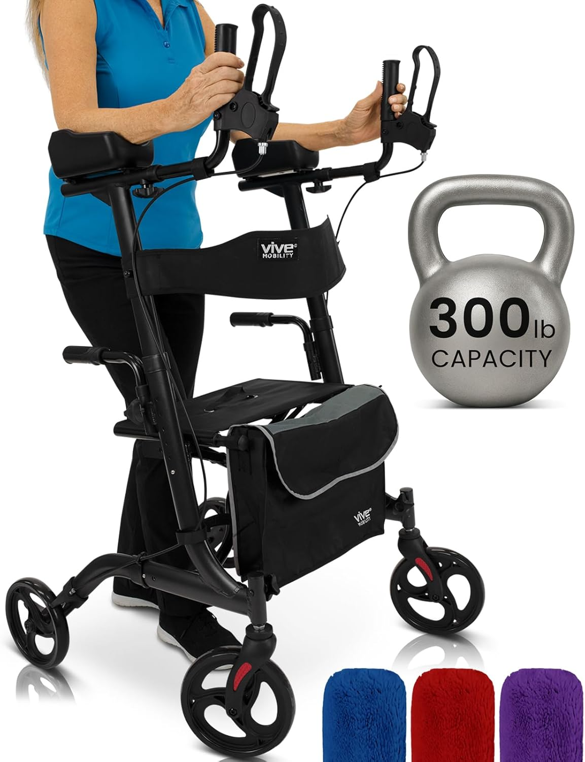 Vive Mobility Upright Walker: The Best Stand-Up Rollator for Seniors (300 lb Capacity)