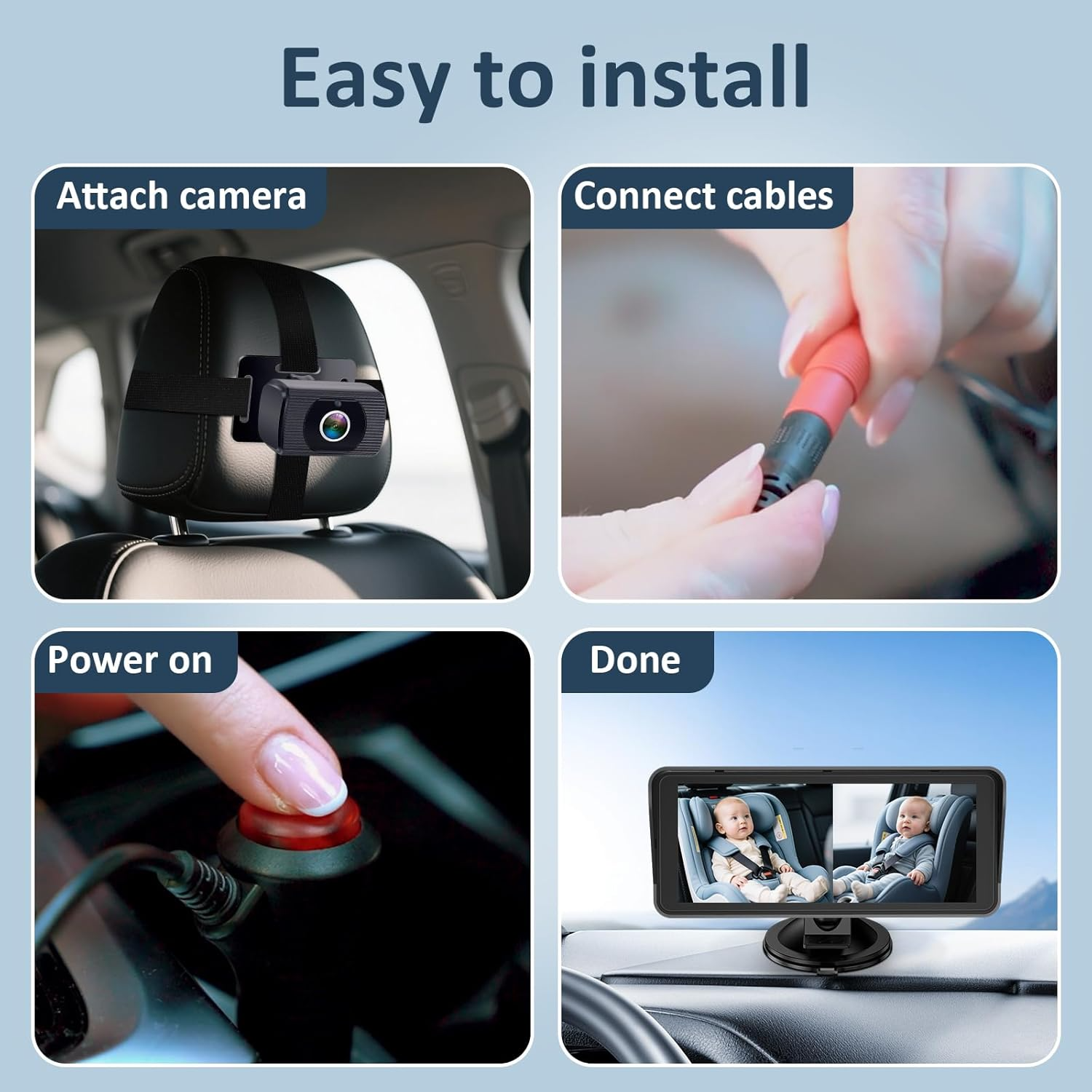 Baby Car Camera for Seat: 6.9 Inch