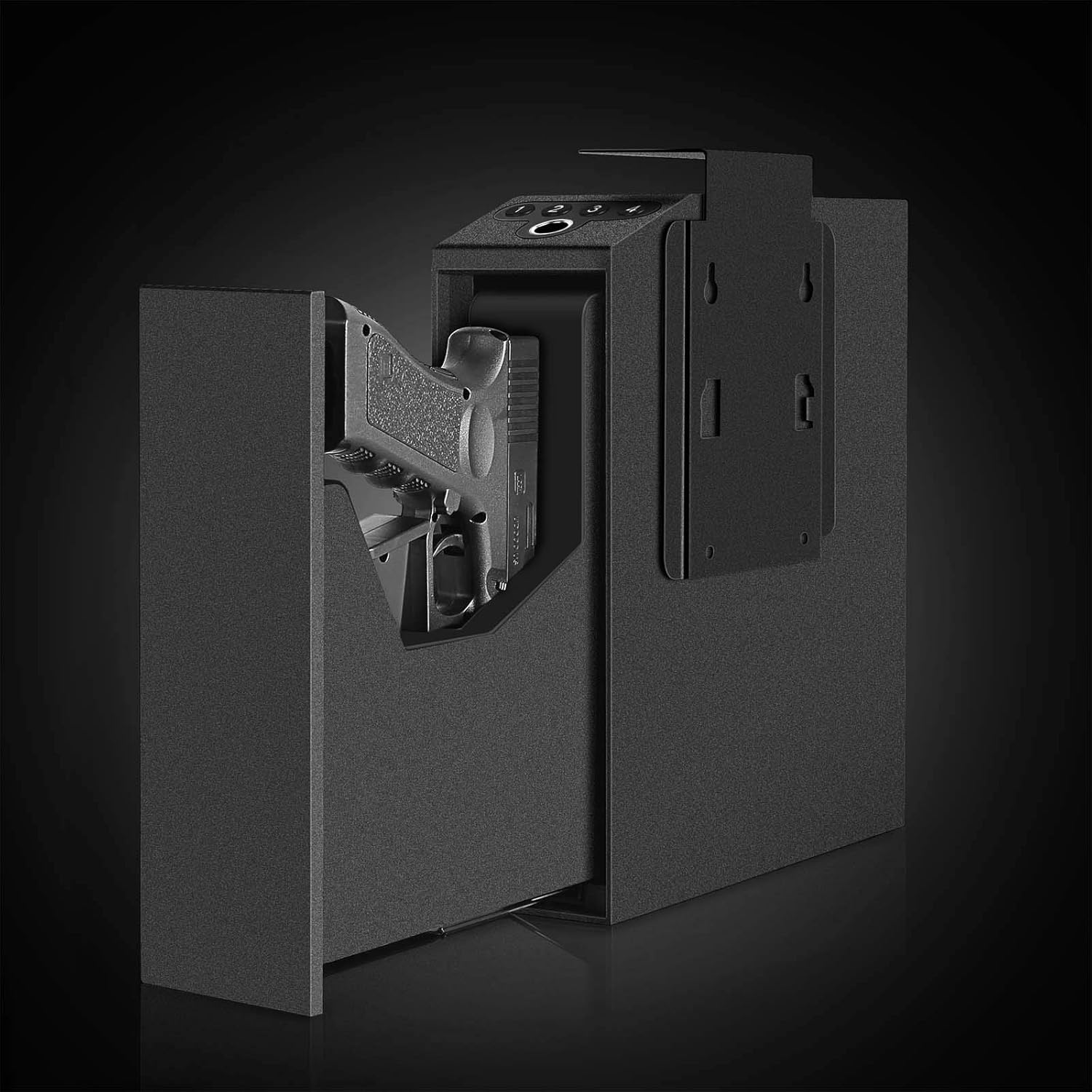 Biometric Slider Handgun Safe: Quick Access Fingerprint & PIN Gun Safe for Nightstand