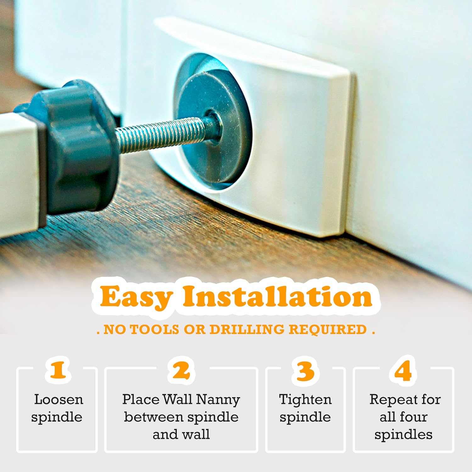 Wall Nanny Baby Gate Wall Protector: Made in USA Pressure Gate Guard (White)