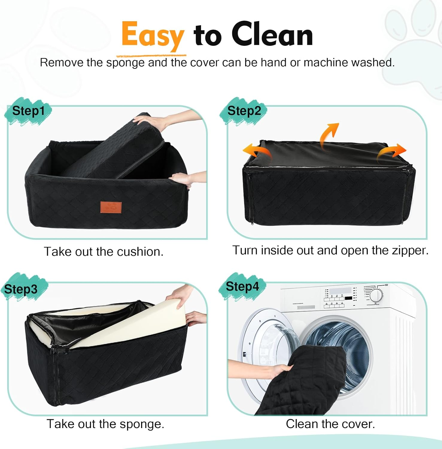 NEEZUKAR Large Dog Car Seat: Washable Booster Bed for Pets up to 55 lbs