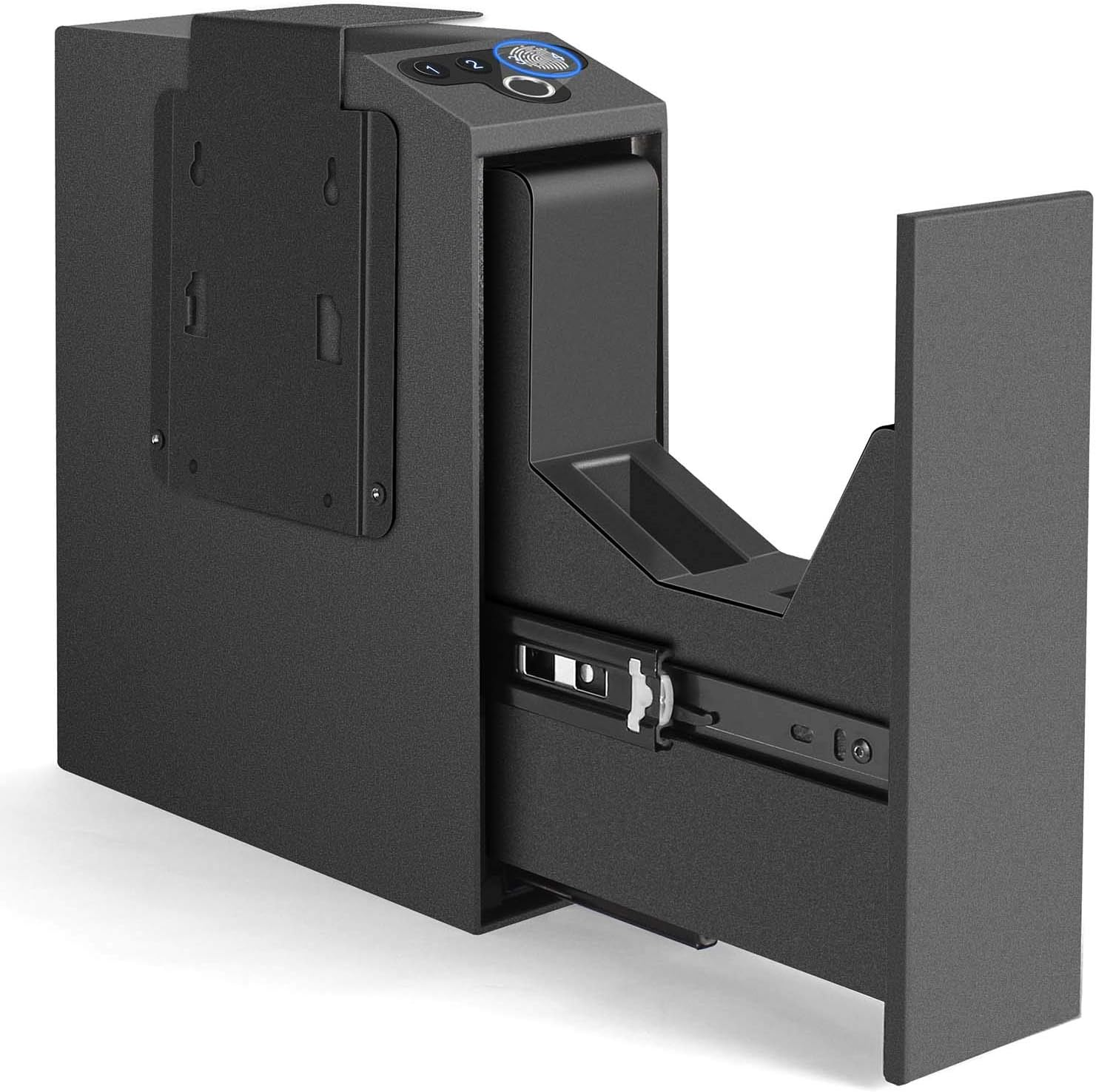Biometric Slider Handgun Safe: Quick Access Fingerprint & PIN Gun Safe for Nightstand