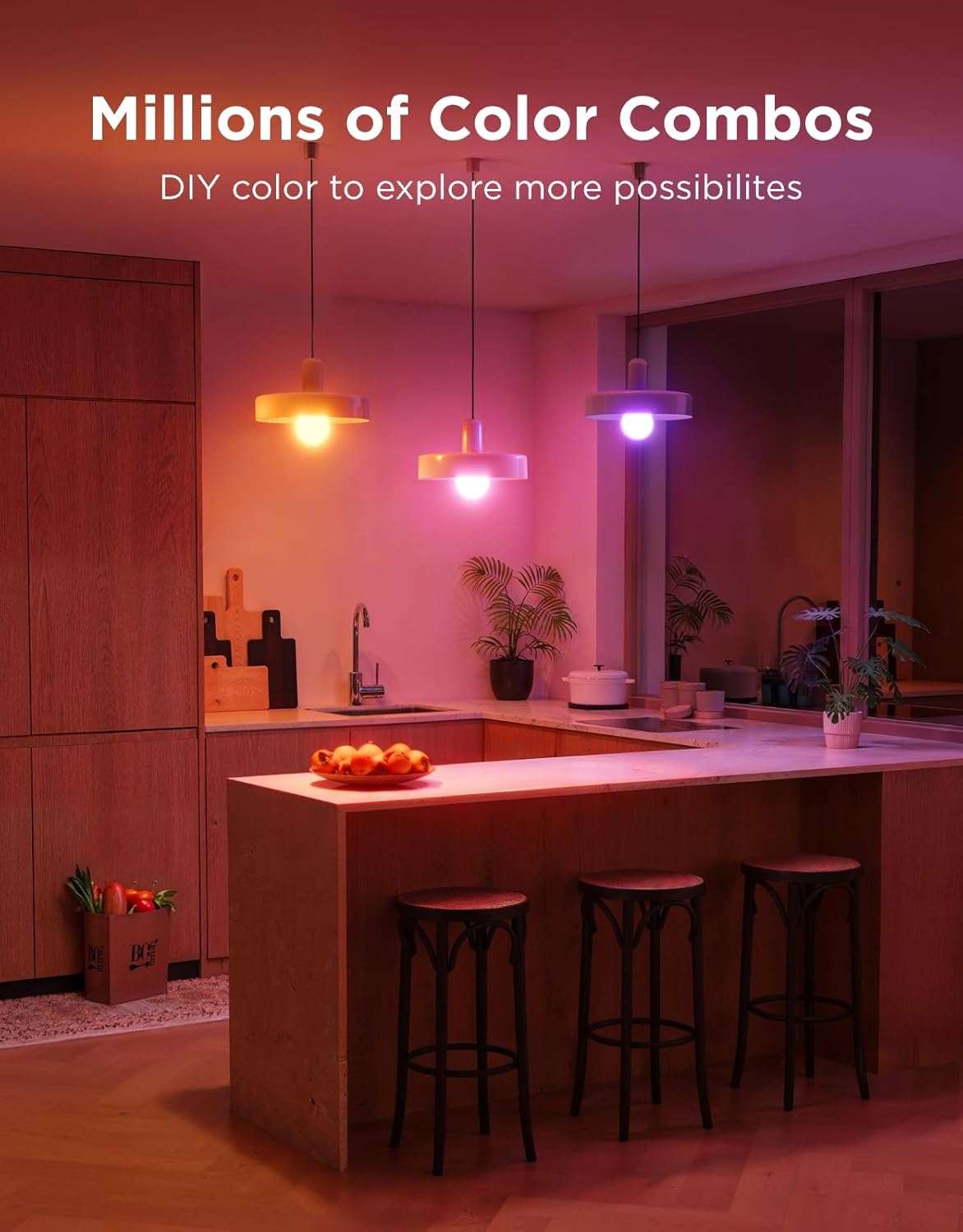 Govee Smart Light Bulbs (4 Pack): WiFi & Bluetooth Color Changing A19 LED, Alexa & Google Assistant Compatible