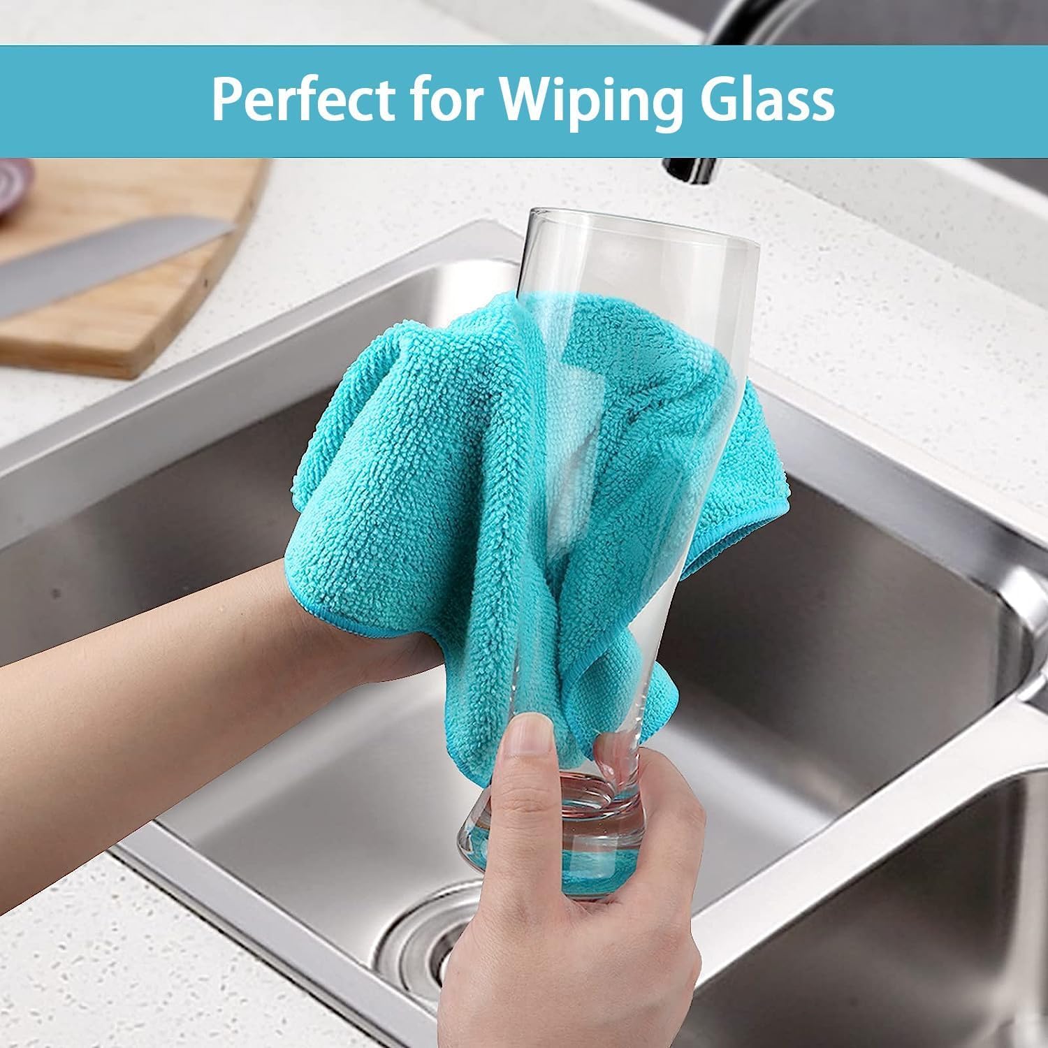HOMEXCEL 210GSM Microfiber Cleaning Cloths (12-Pack): Ultra-Soft 11.5"x11.5" High-Density Reusable Rags