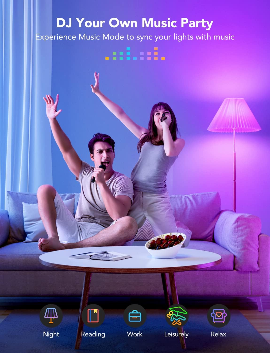 Govee Smart LED Light Bulbs (8-Pack): 1000LM 75W Equivalent WiFi & Bluetooth A19 RGBWW Bulbs