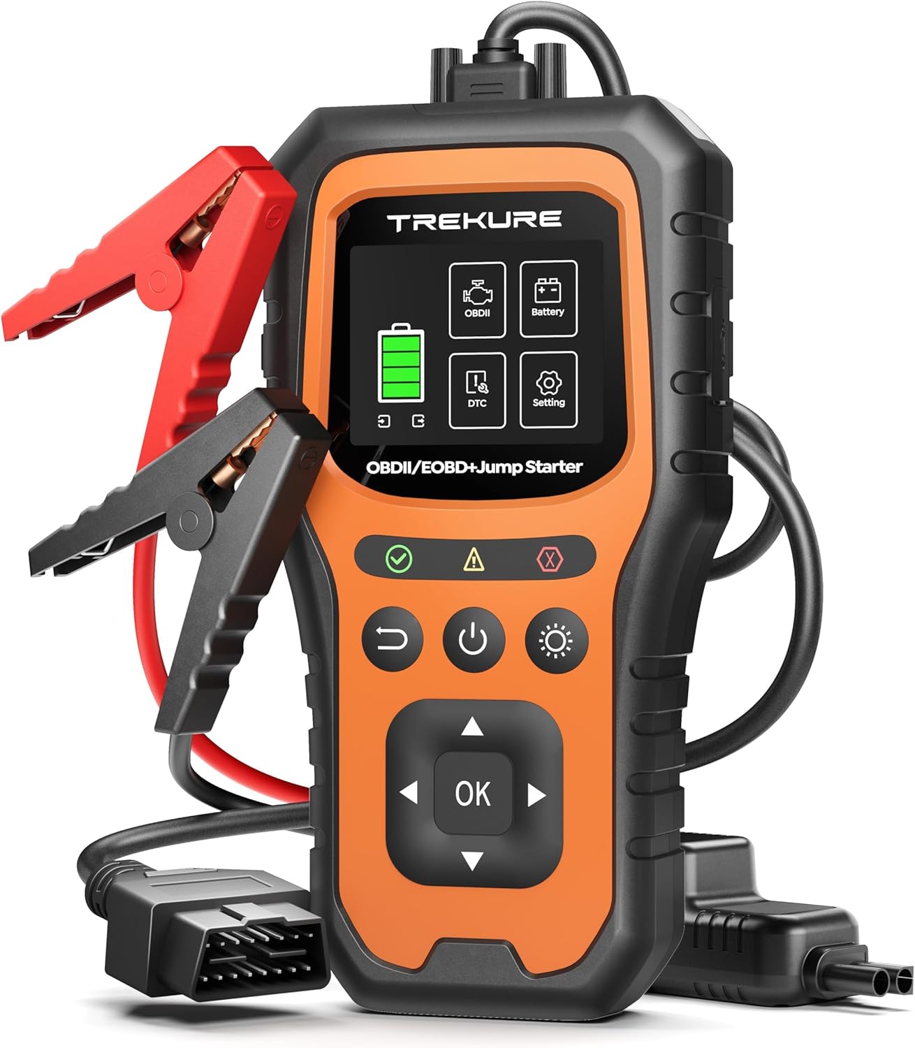 TREKURE 5000A 2-in-1 Car Jump Starter & OBD2 Scanner: Portable 12V Battery Booster & Diagnostic Tool