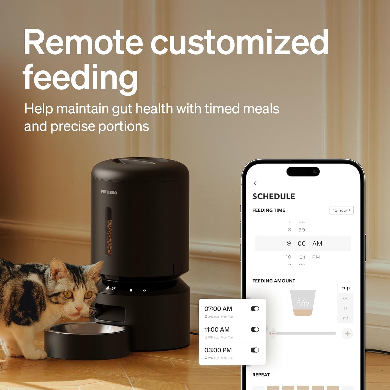 PETLIBRO 5L Granary Automatic Cat Feeder: 5G WiFi Smart Food Dispenser with Freshness System