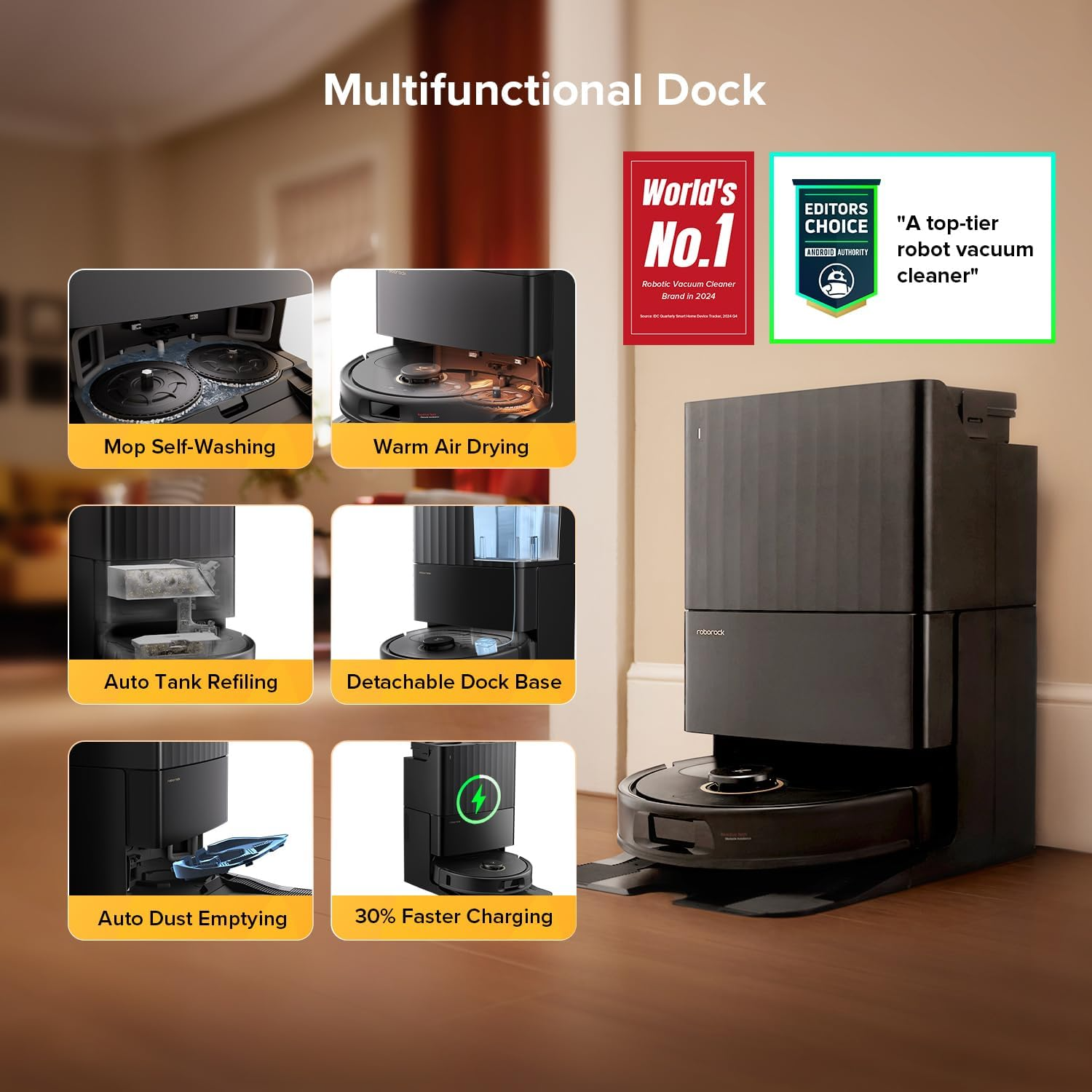 Roborock Qrevo S5V Robot Vacuum & Mop: 12,000Pa Suction & Self-Cleaning Dock