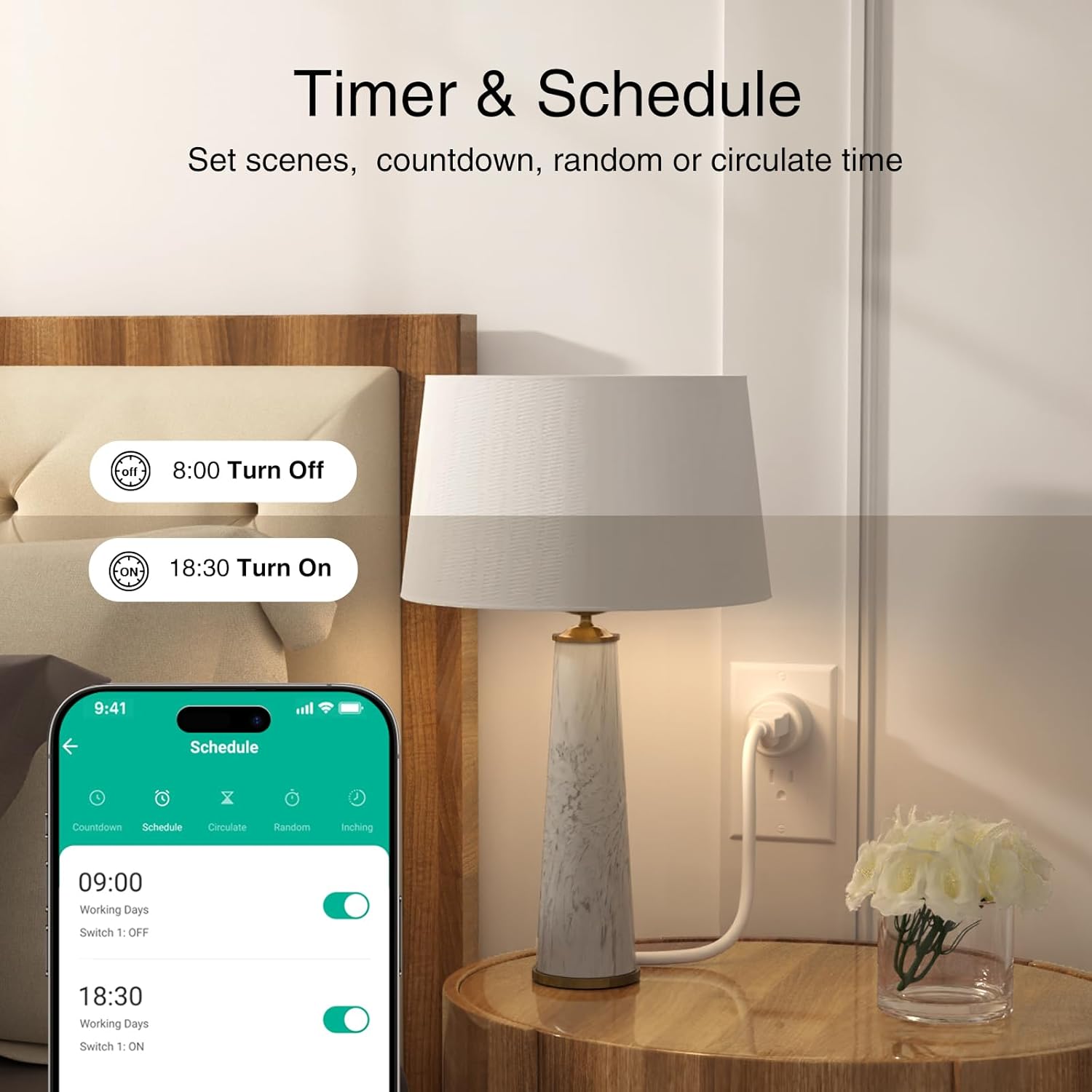 GHome Smart WiFi Plug: Alexa & Google Home Compatible Smart Outlet with Bluetooth Quick Setup (2.4GHz)