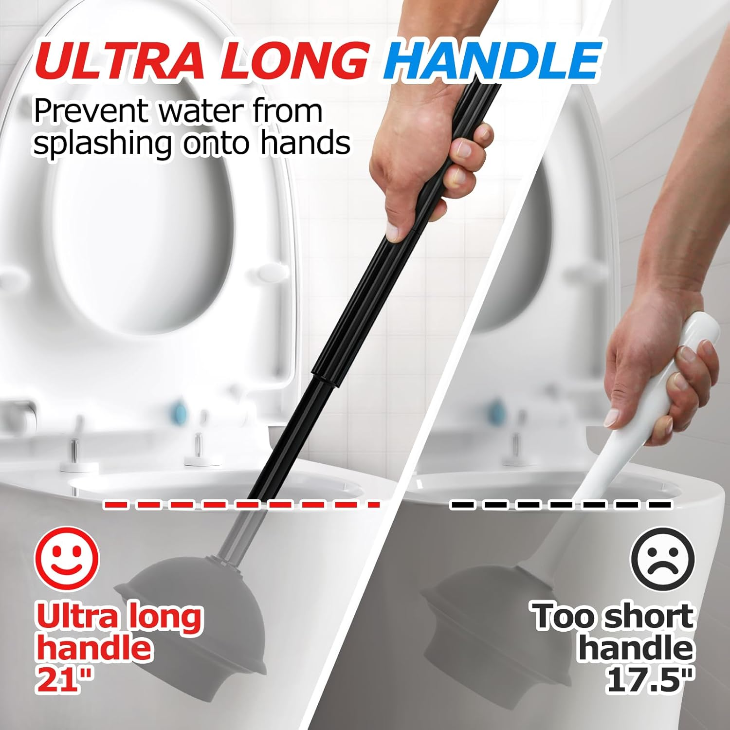 FORASTO 2-Pack Toilet Brush and Plunger Set: 2-in-1 Roman Column Design