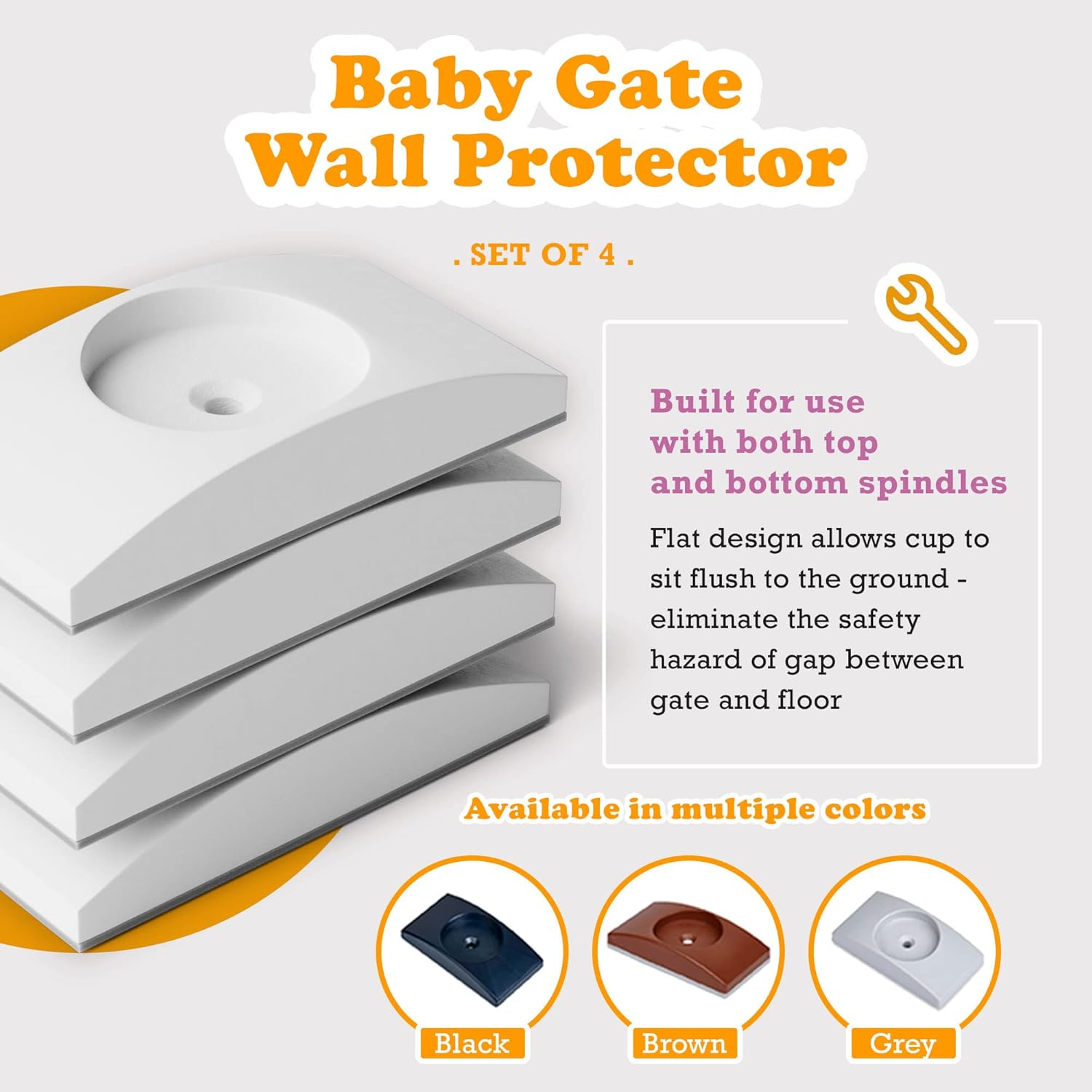 Wall Nanny Baby Gate Wall Protector: Made in USA Pressure Gate Guard (White)