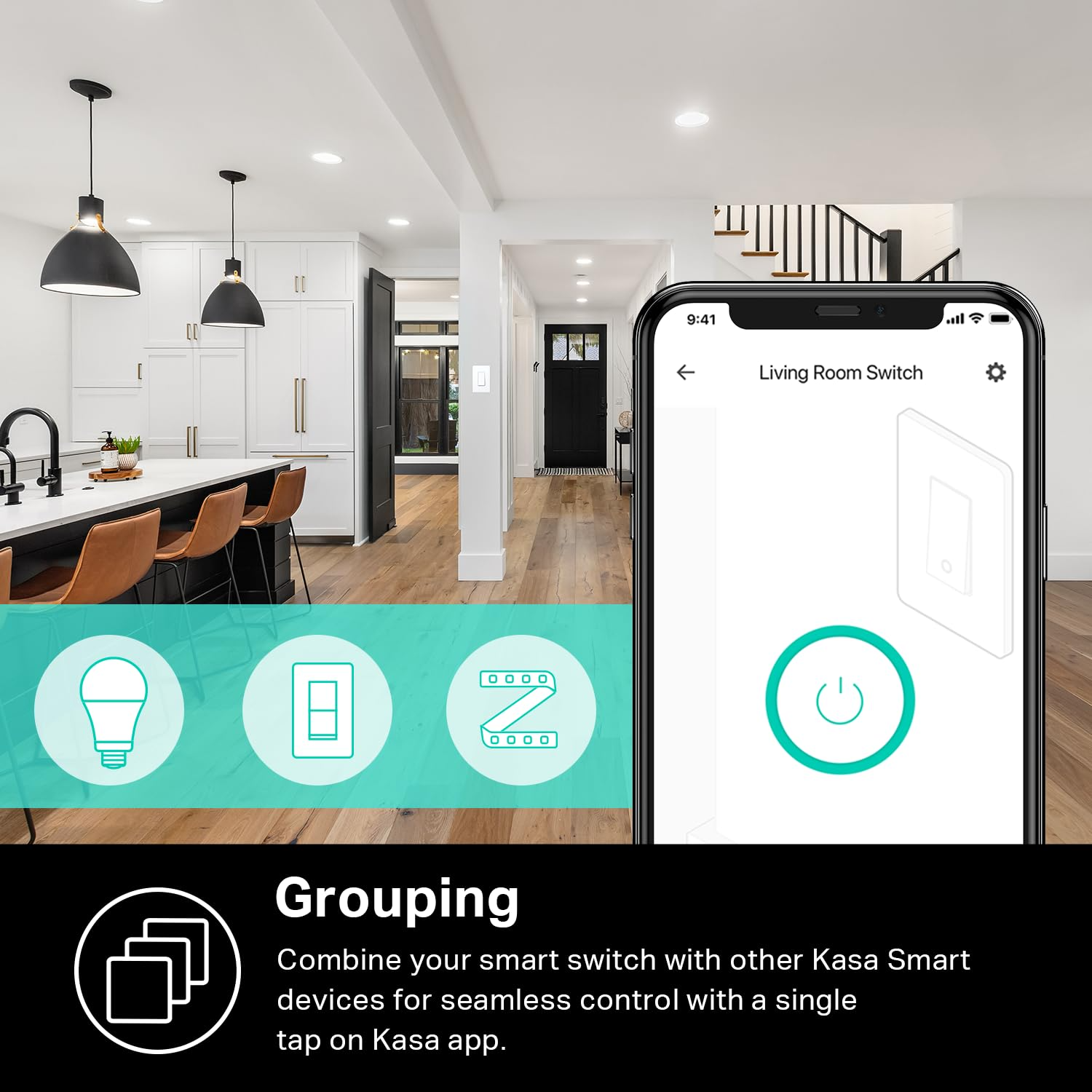 Kasa Smart Light Switch HS200P3: Single Pole Wi-Fi Switch 3-Pack (White)