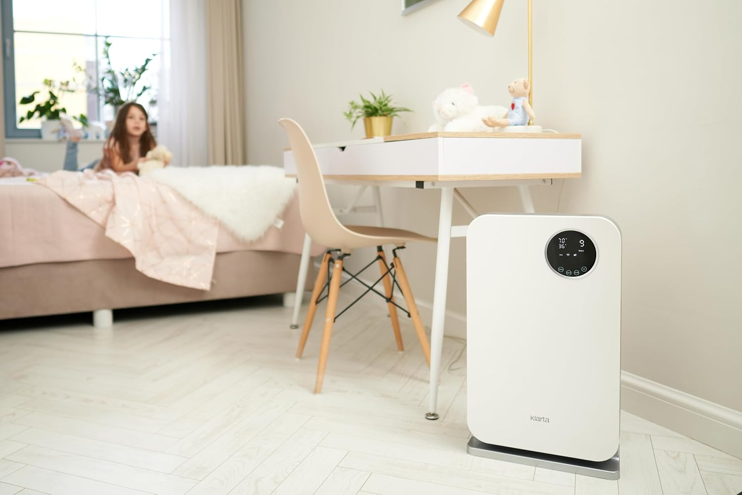 Klarta Forste Air Purifier: Smart WiFi Control & 1237 ft² HEPA Filtration (White)