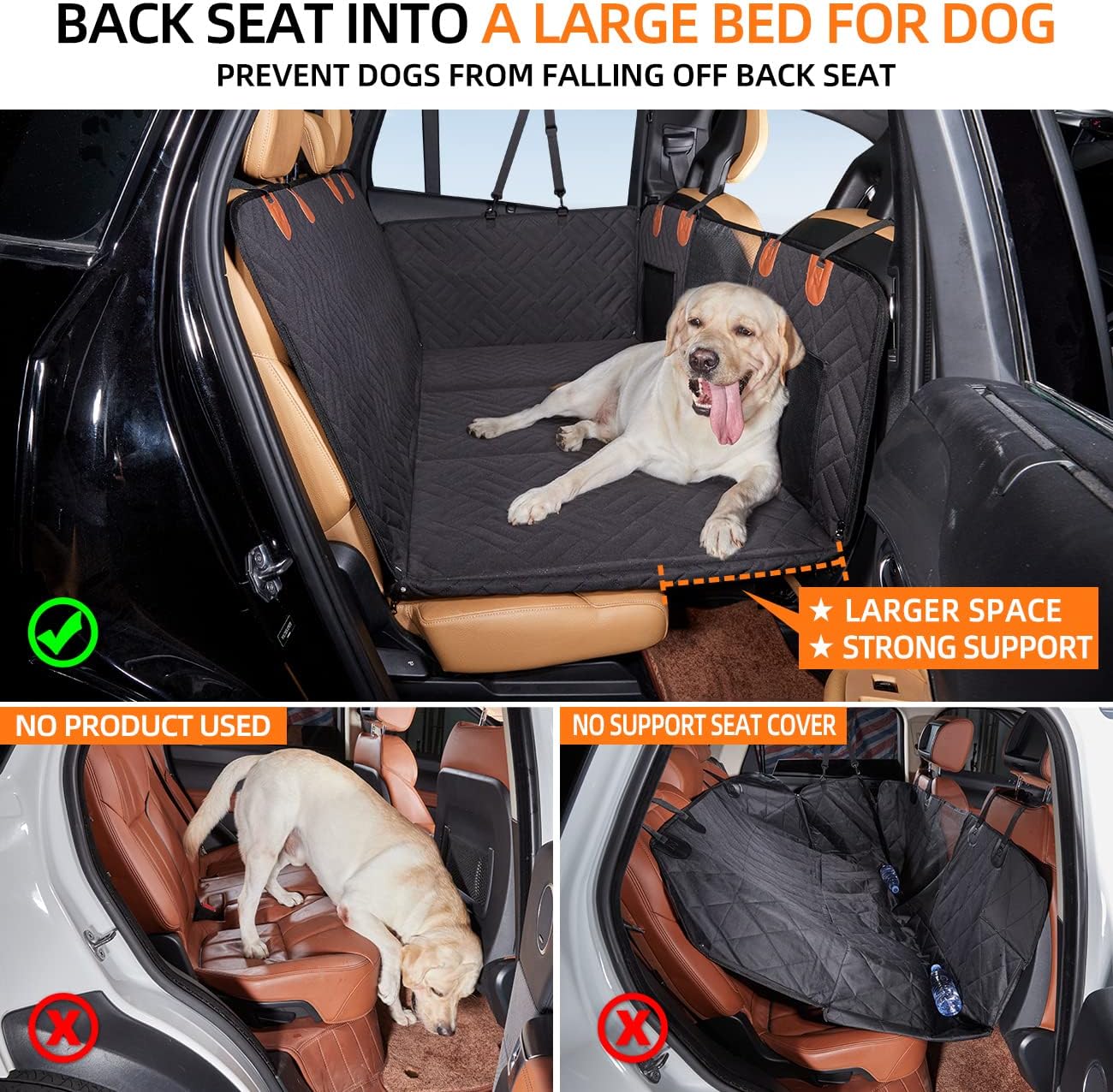 YJGF Hard Bottom Dog Back Seat Extender: Waterproof Non-Slip Car Hammock & Bed for SUVs and Trucks