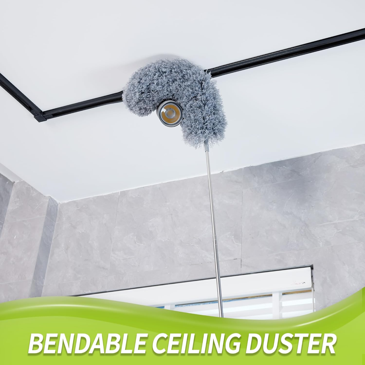 IVYROLL 100" Duster with Extension Pole: 2-Pack Bendable Microfiber Heads