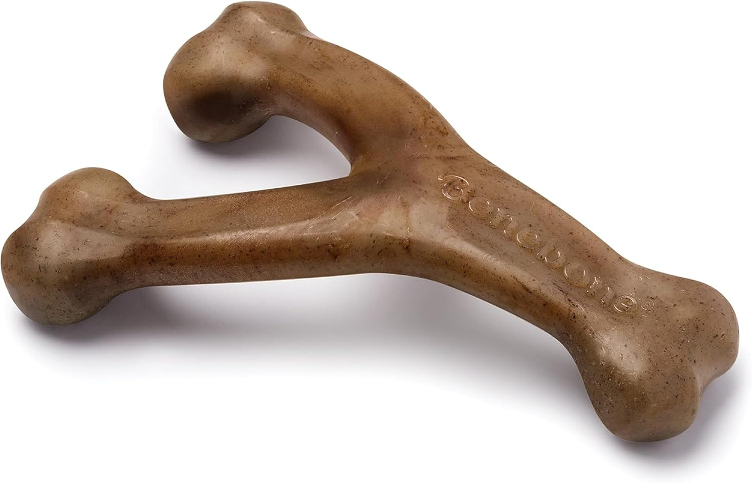 Benebone Durable Wishbone Dog Chew Toy: Real Bacon Flavor, Made in USA (Medium)