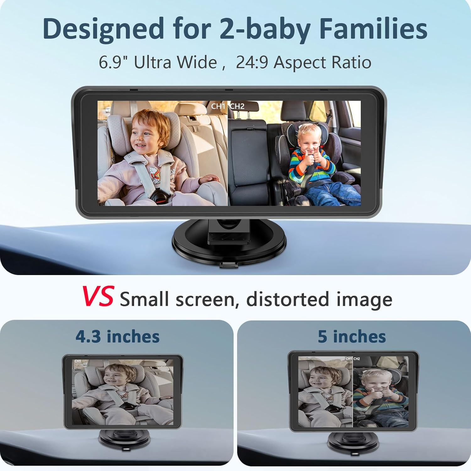 Baby Car Camera for Seat: 6.9 Inch