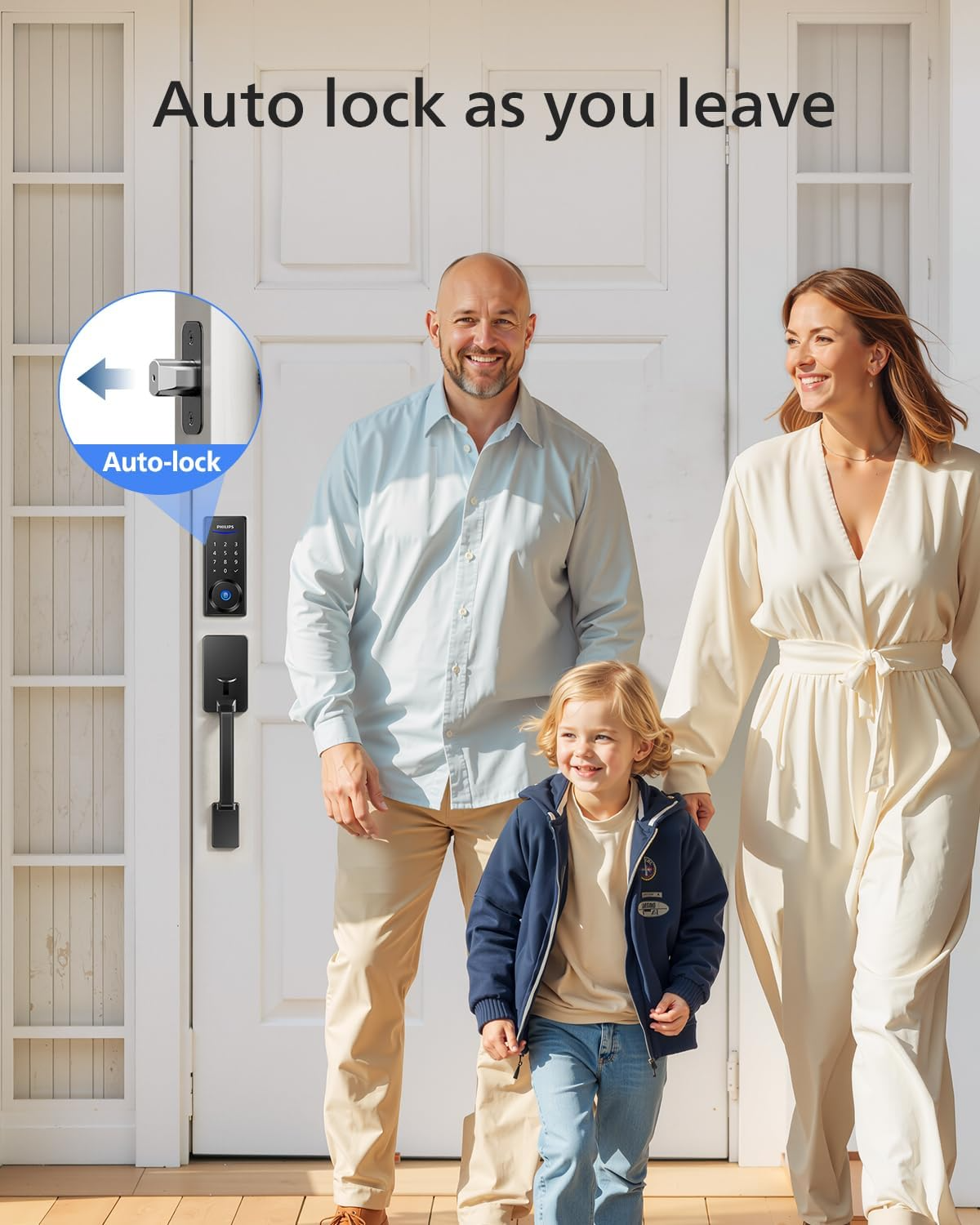 Philips Wi-Fi Smart Lock with Handle: Fingerprint, Keypad & App Entry (Deadbolt Set)
