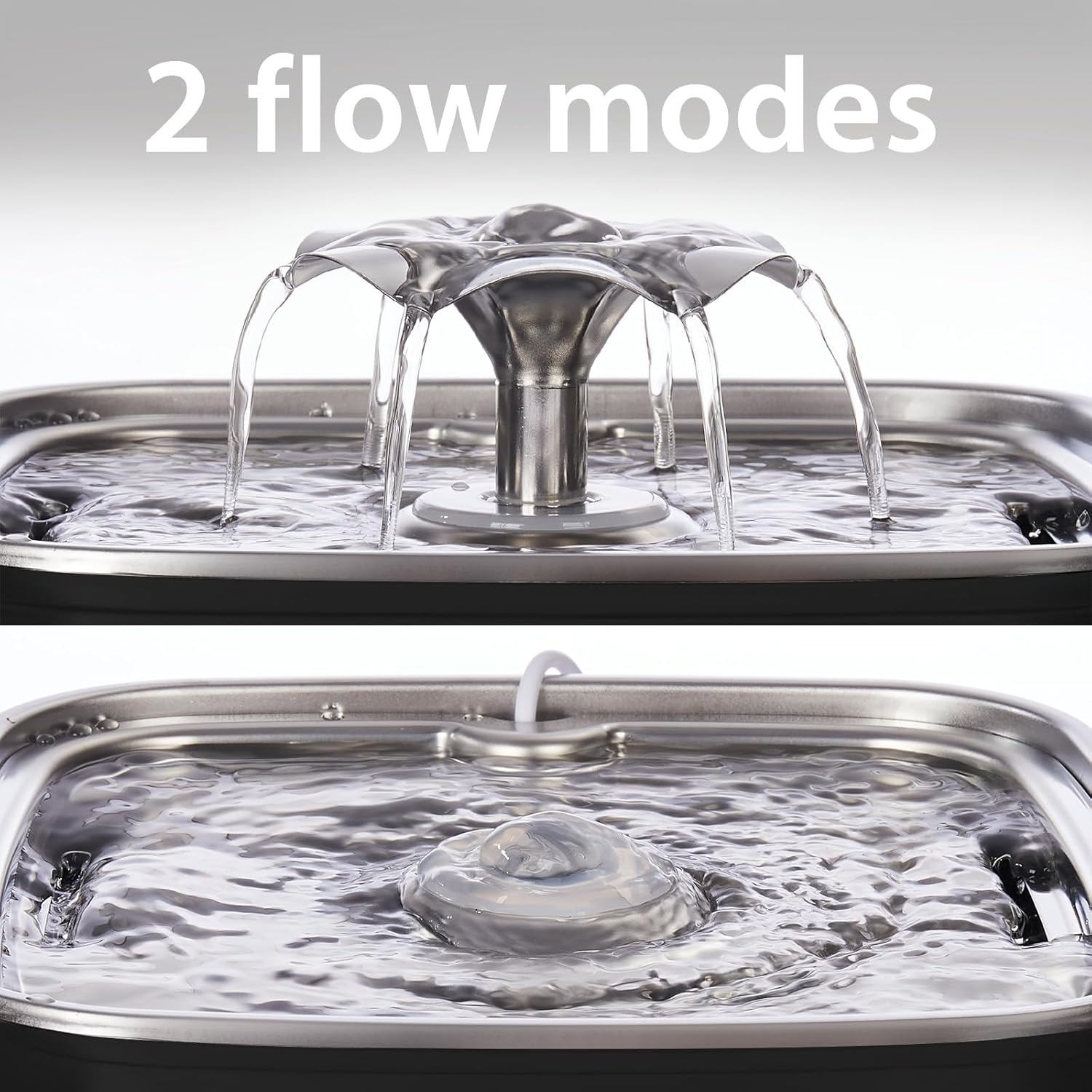 Veken Stainless Steel Cat Water Fountain: 108oz/3.2L Automatic Pet Fountain with Filters & Silicone Mat (Space Black)