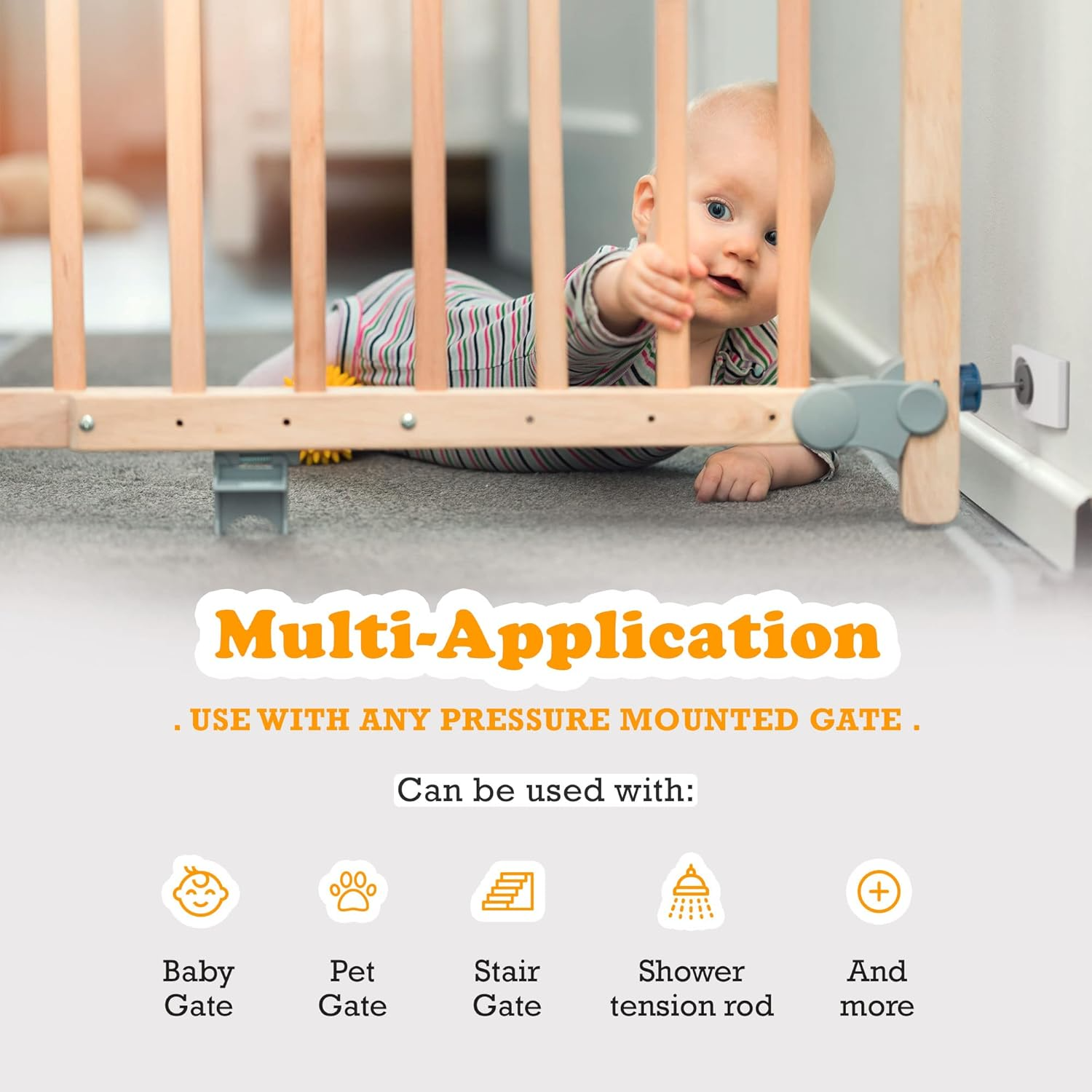Wall Nanny Baby Gate Wall Protector: Made in USA Pressure Gate Guard (White)