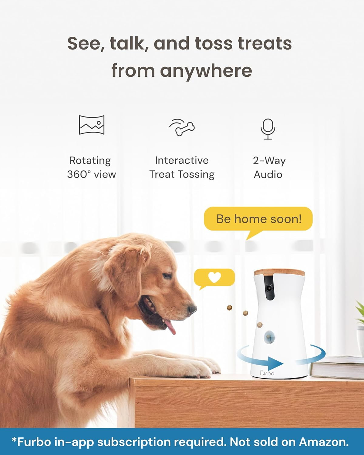 Furbo 360° Dog Camera: 1080p HD Video, Treat Tossing & AI Smart Alerts