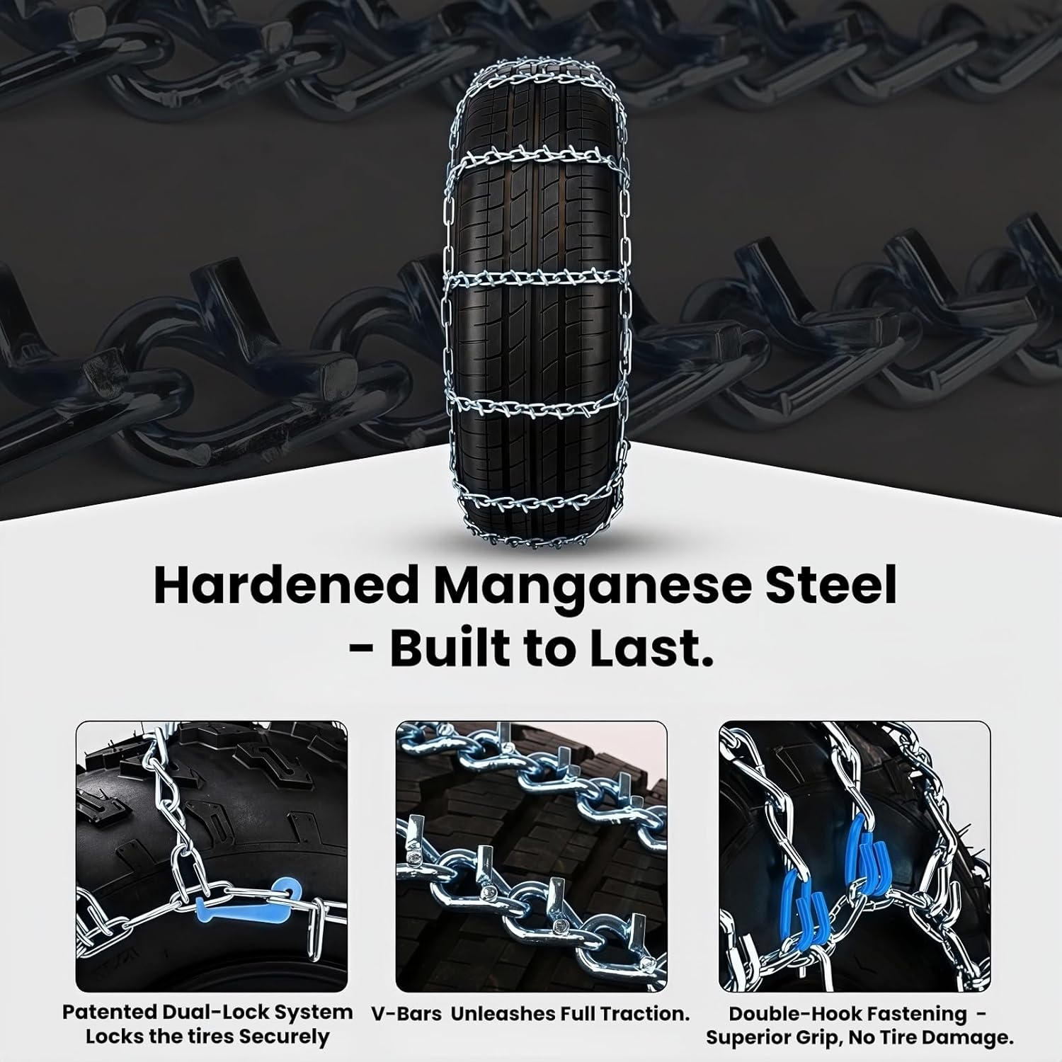 Super Grip V-Bar Ice & Snow Chains for Cars & SUVs