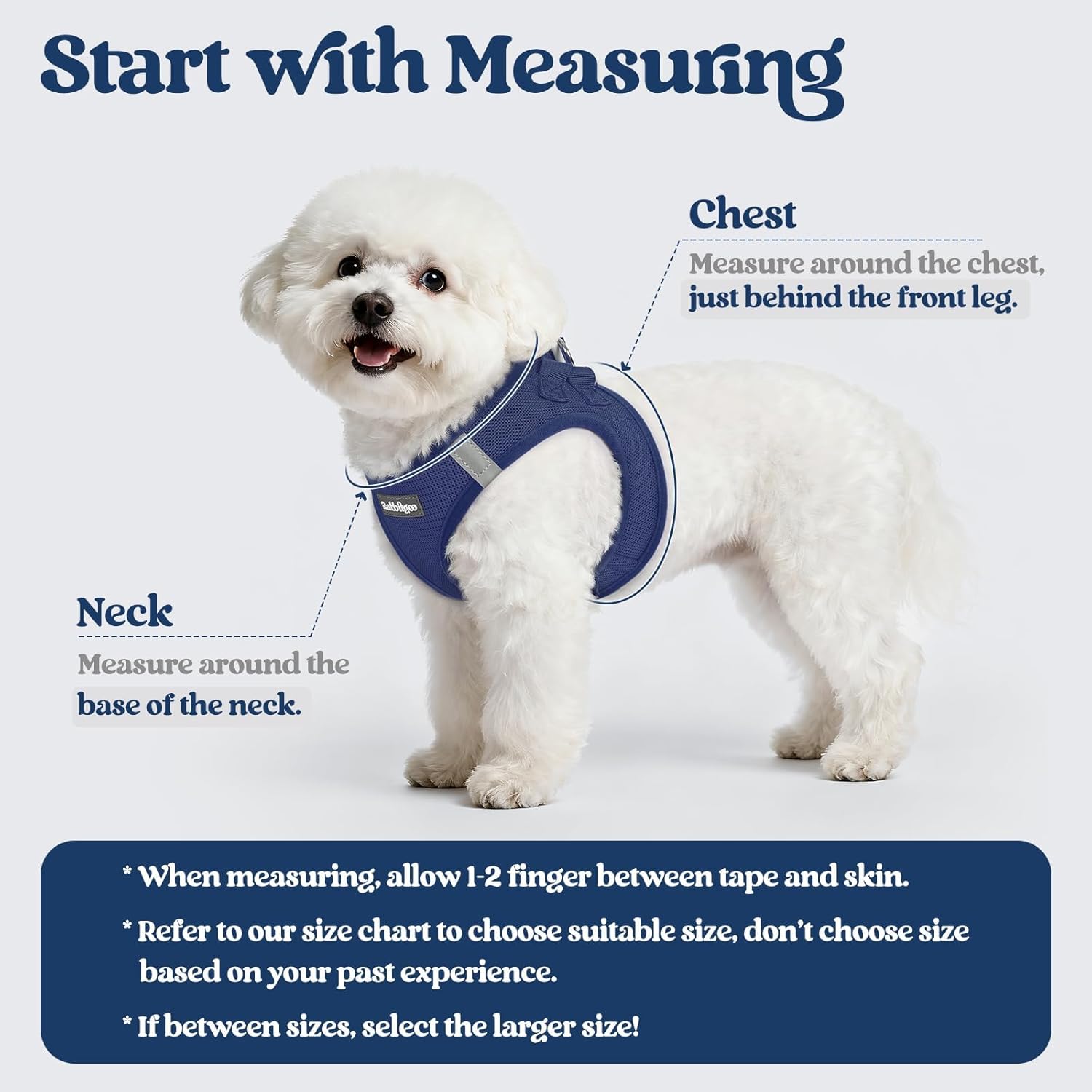 rabbitgoo Step-In Dog Harness and Leash Set: Reflective Mesh Puppy Vest (Navy Blue)