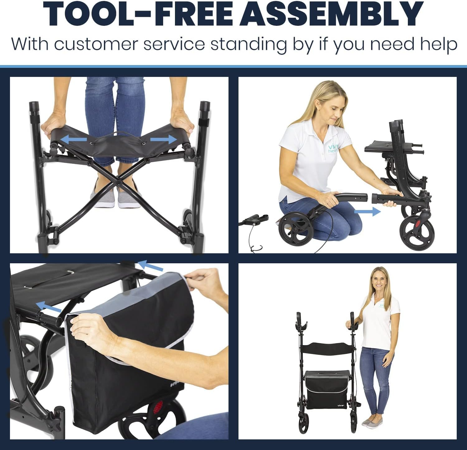 Vive Mobility Upright Walker: The Best Stand-Up Rollator for Seniors (300 lb Capacity)