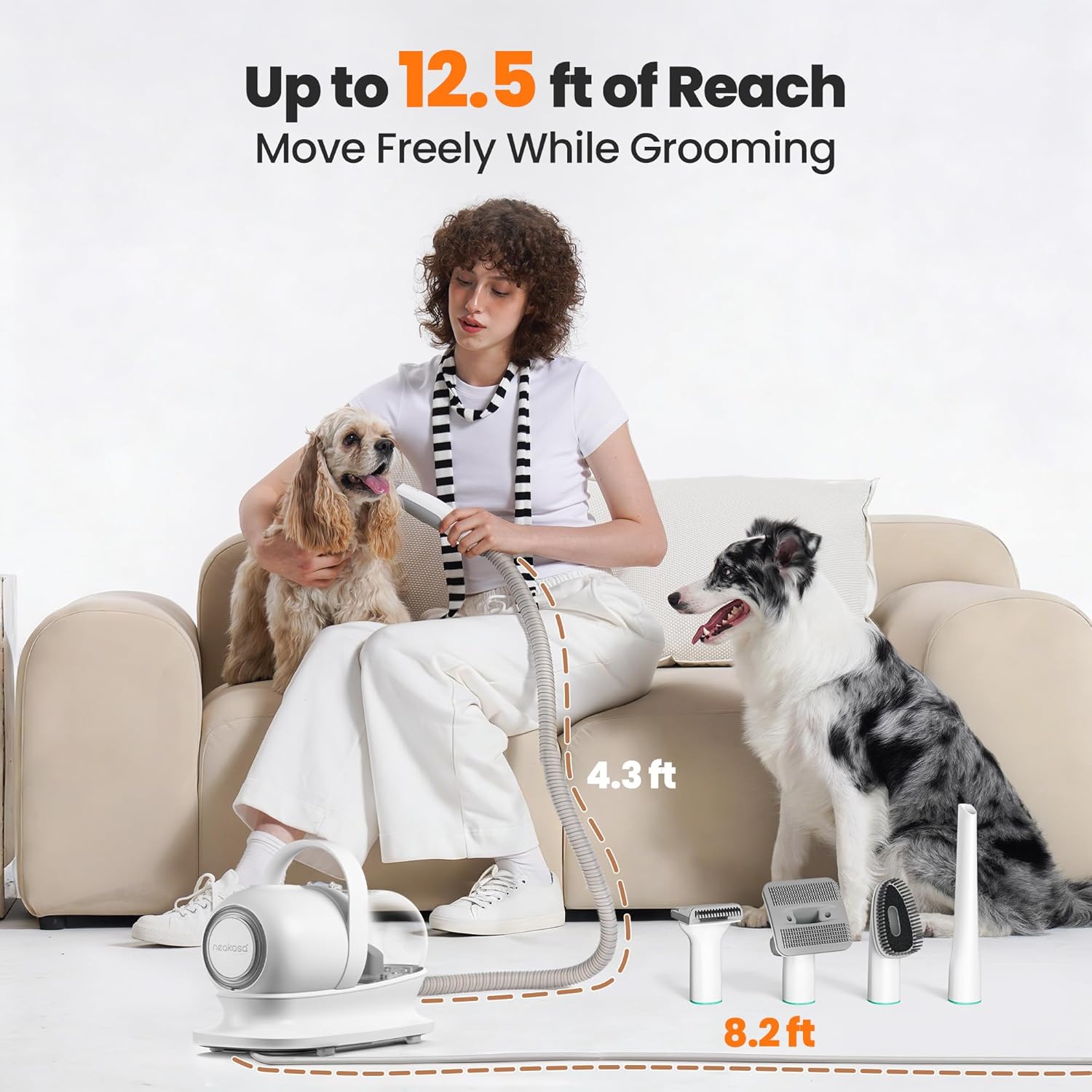 Neakasa P1 Pro Pet Grooming Vacuum Kit: 6-in-1 Professional Hair Trimming & Suction System