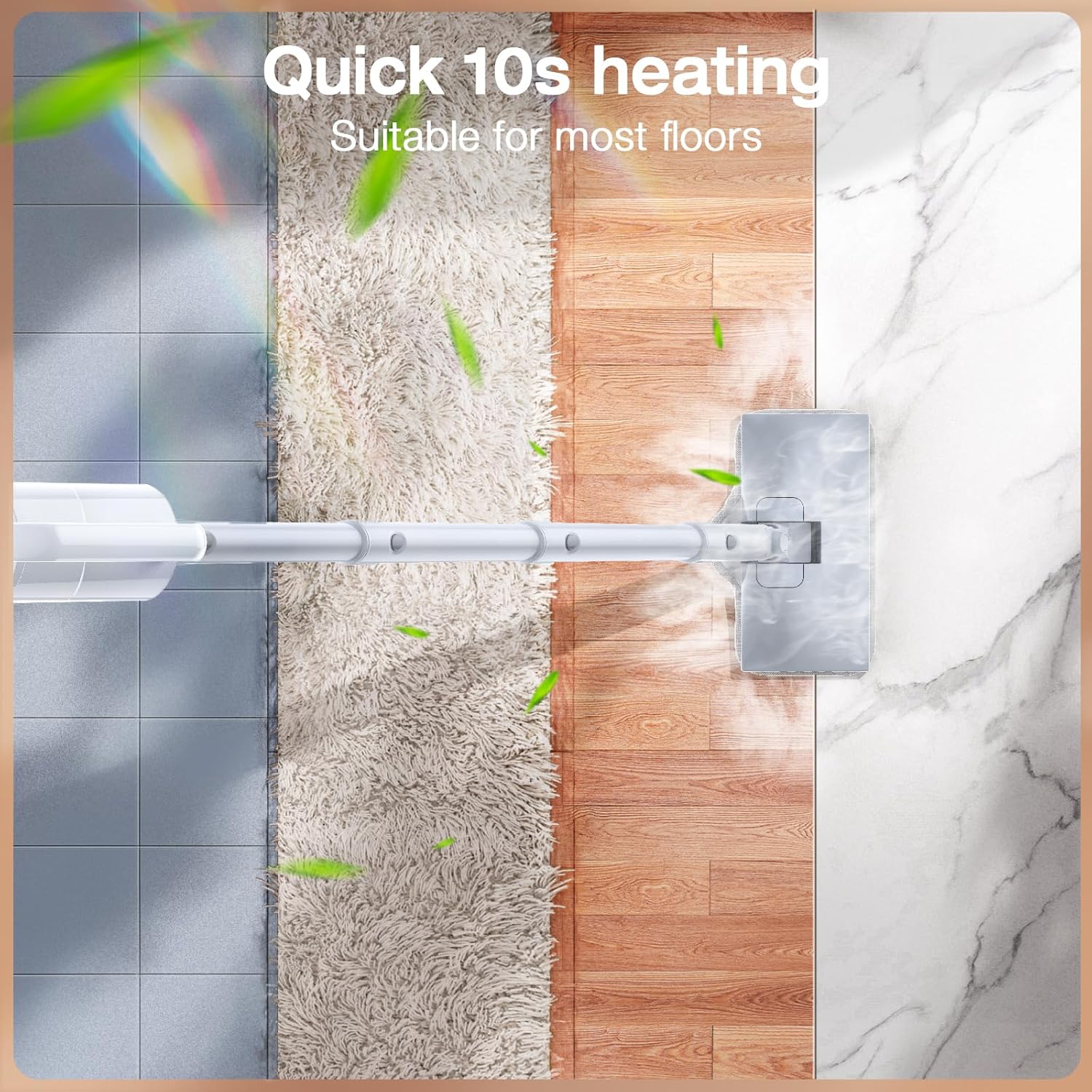 ScrubWiz 10-in-1 Steam Mop & Detachable Handheld Cleaner: 10s Fast Heat (248°F)