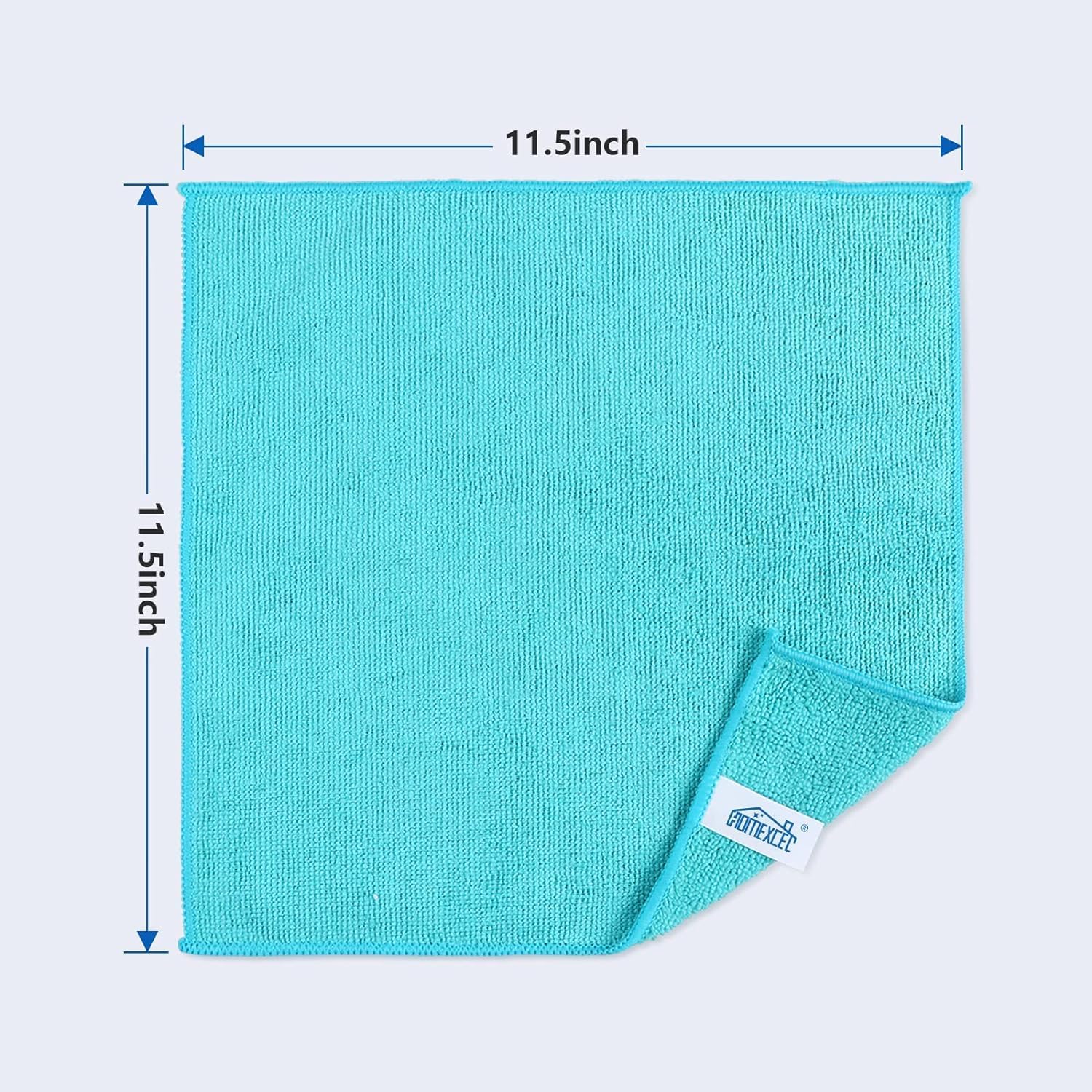 HOMEXCEL 210GSM Microfiber Cleaning Cloths (12-Pack): Ultra-Soft 11.5"x11.5" High-Density Reusable Rags