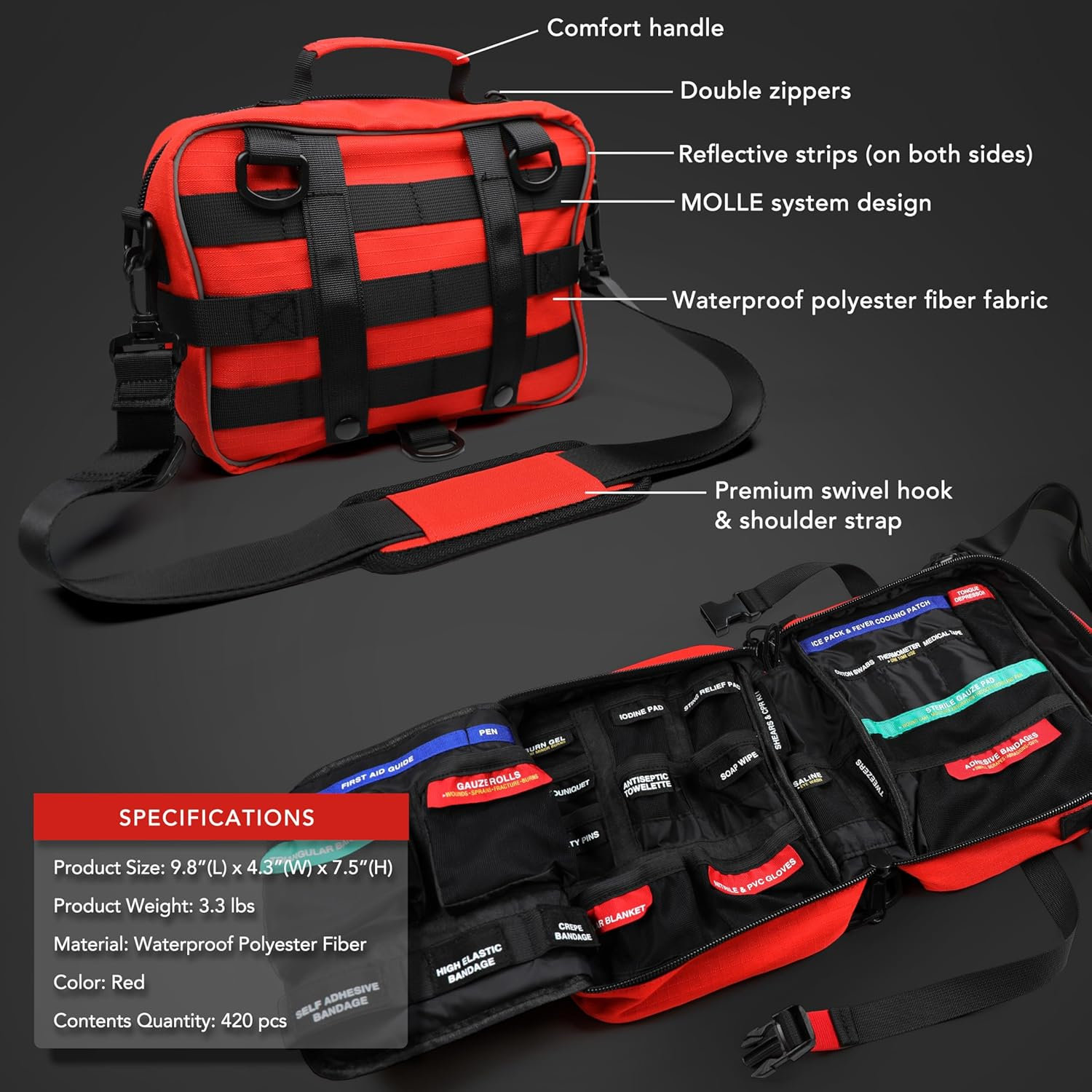 430 Piece First Aid Kit, Medical Kits