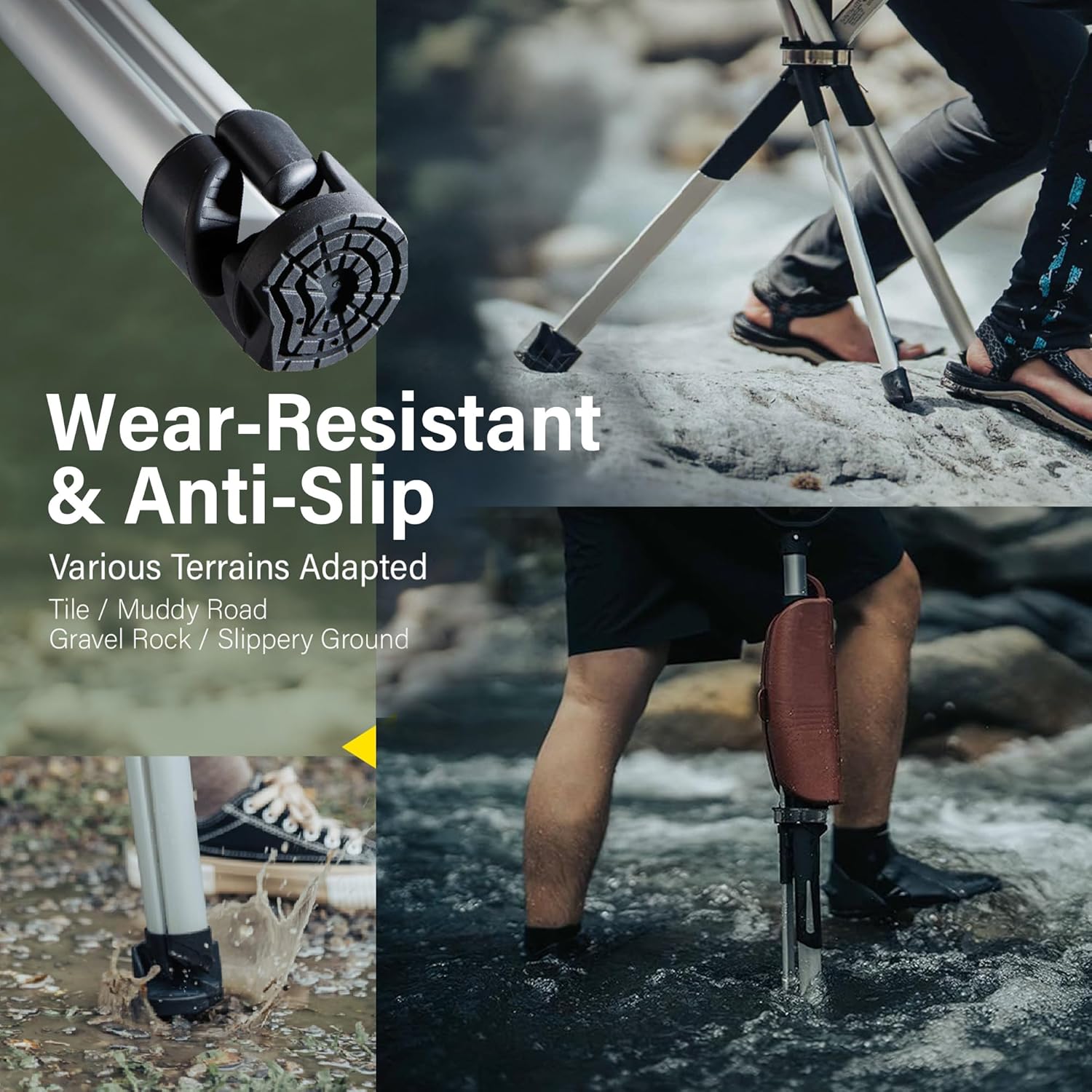 STEP2GOLD Ta-Da Chair Series 2: 2-in-1 Lightweight Hiking Stick & Folding Chair (Red - M Size)