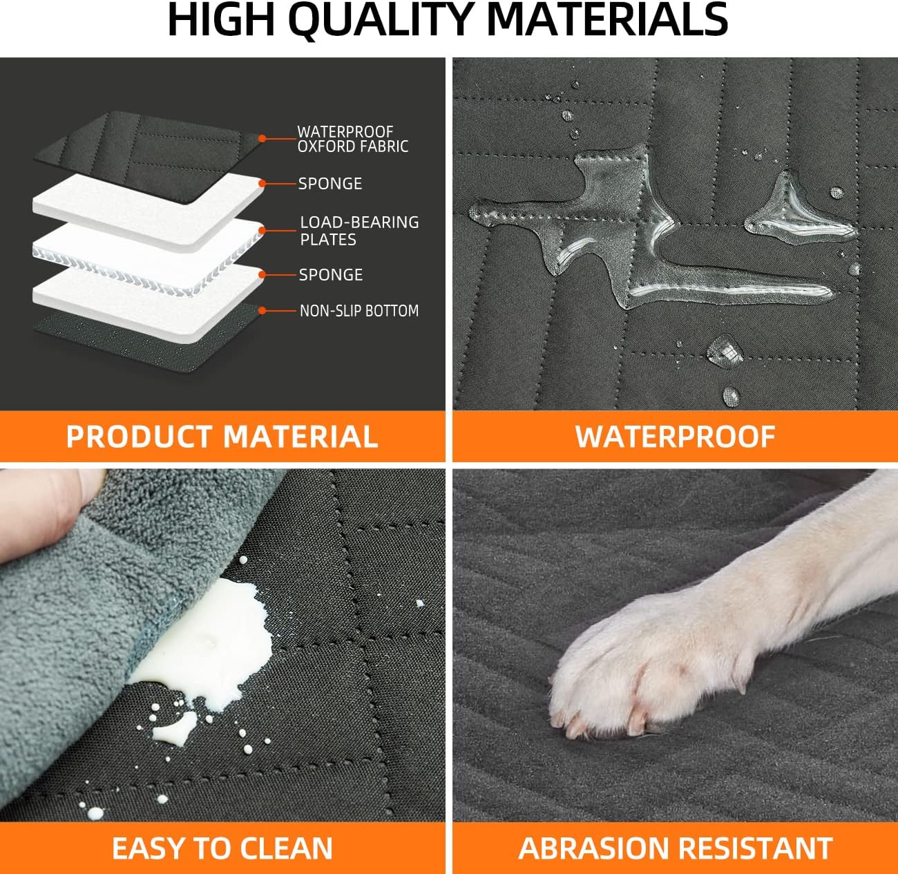 YJGF Hard Bottom Dog Back Seat Extender: Waterproof Non-Slip Car Hammock & Bed for SUVs and Trucks