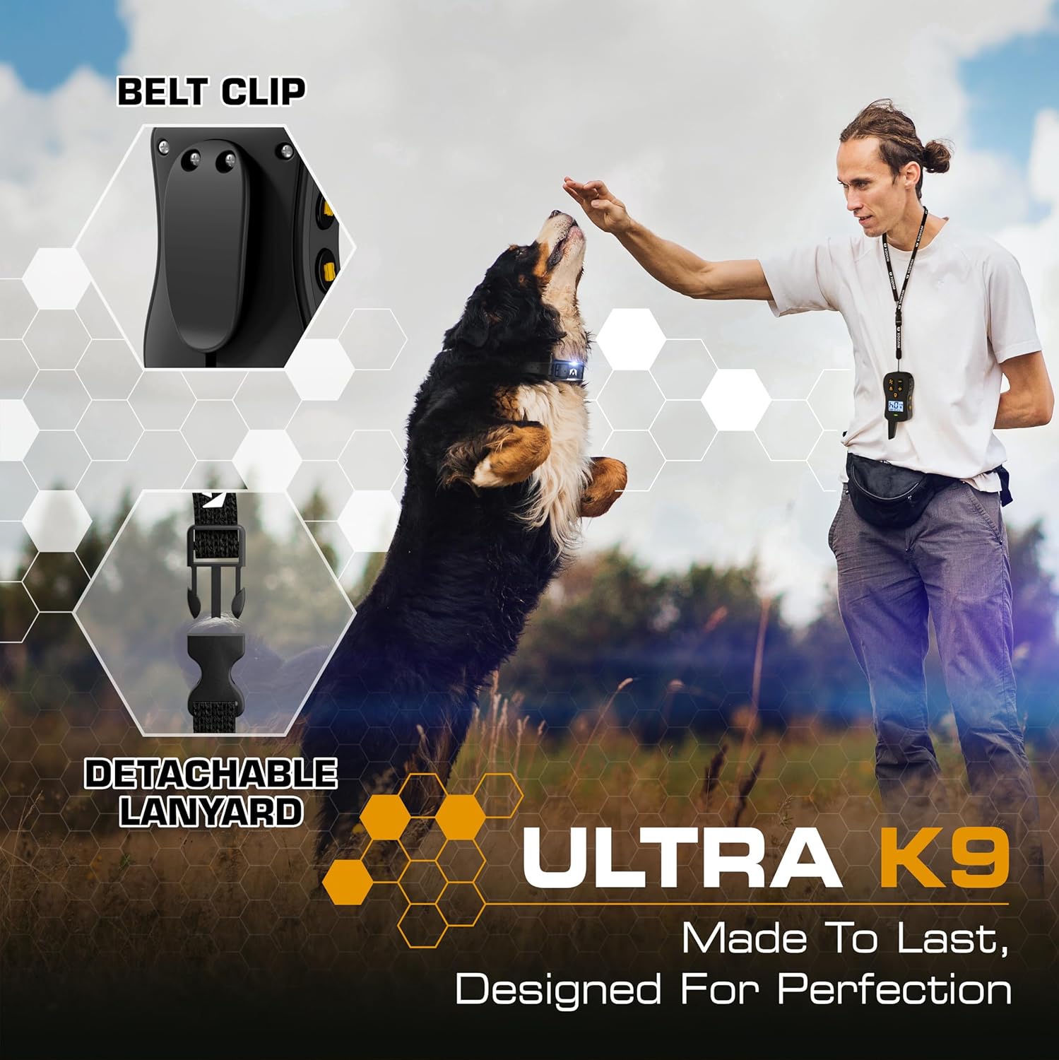 INVIROX Ultra K9 Dog Training Collar: 124 Levels & 3/4 Mile Range (Black)