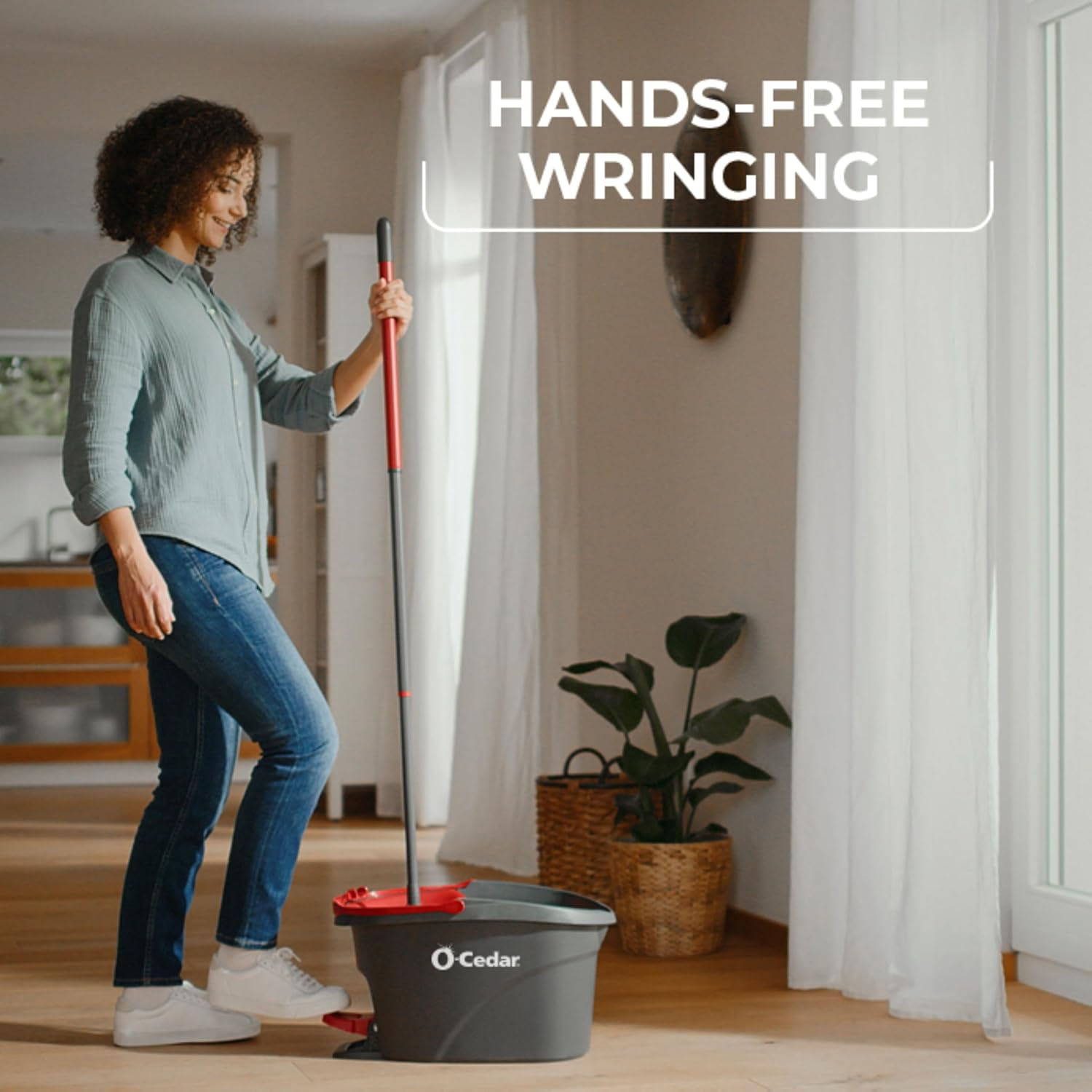 O-Cedar EasyWring Spin Mop & Bucket System: Microfiber Floor Cleaner