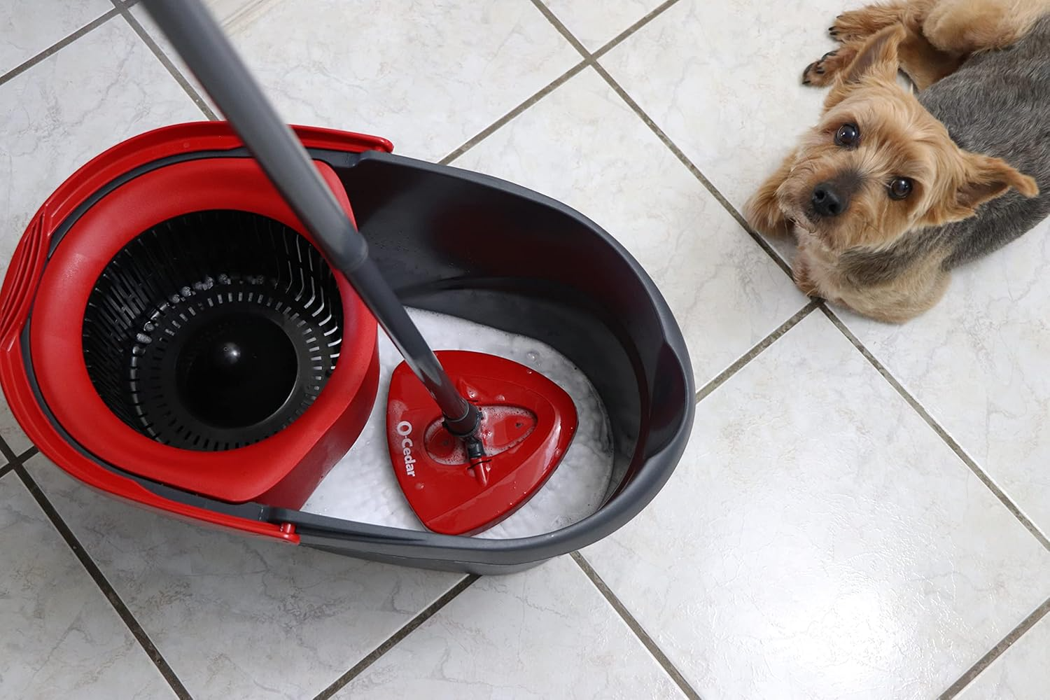 O-Cedar EasyWring Spin Mop & Bucket System: Microfiber Floor Cleaner