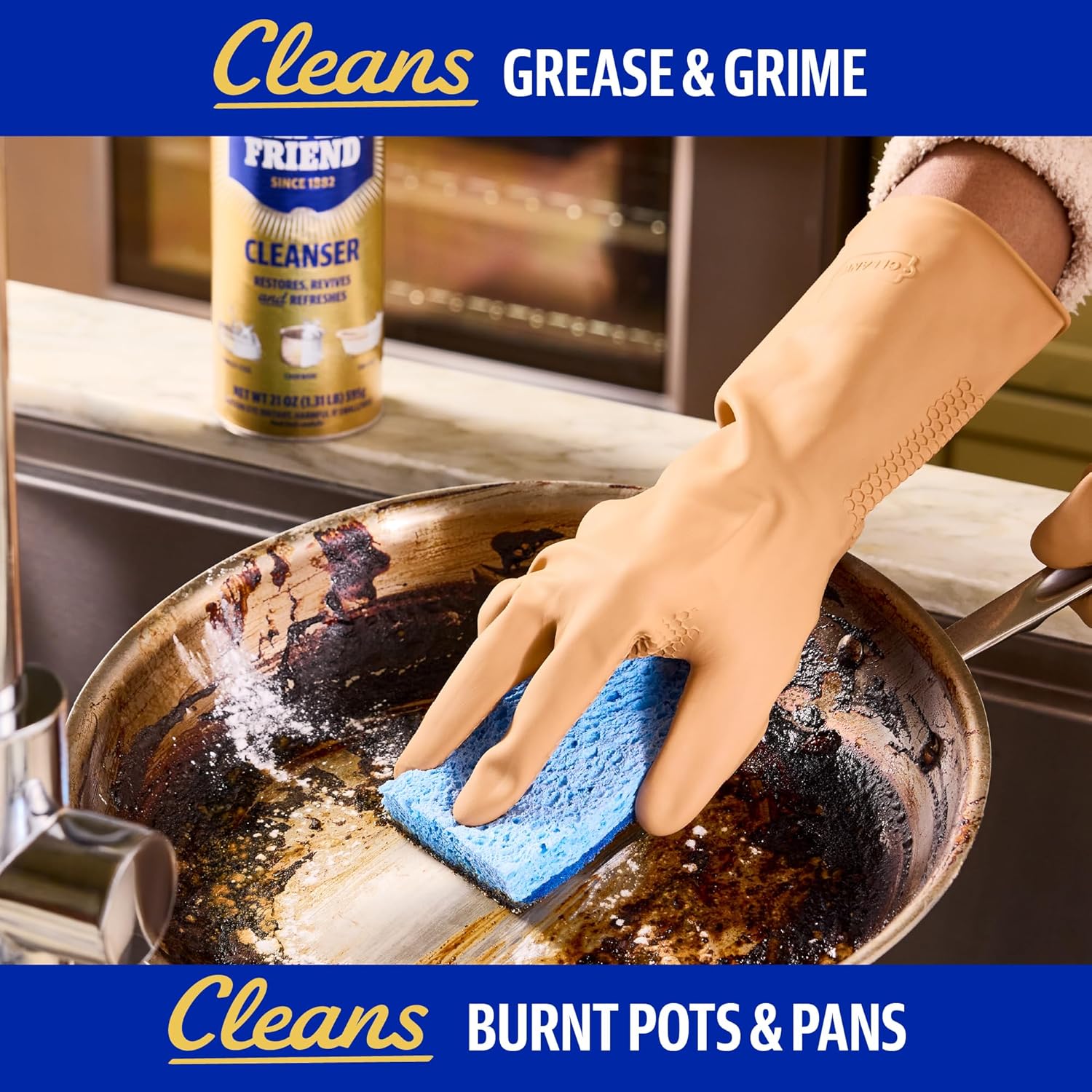Bar Keepers Friend Powder Cleanser (12 oz, 2-Pack): Multipurpose Cookware Cleaner, Rust Remover & Stain Degreaser